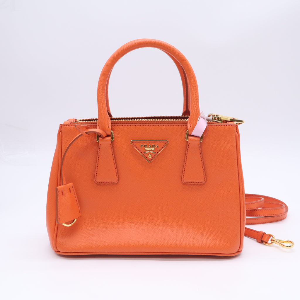 Prada Saffiano Leather Galleria Double Zip Mini Bag Twins LDJ5753