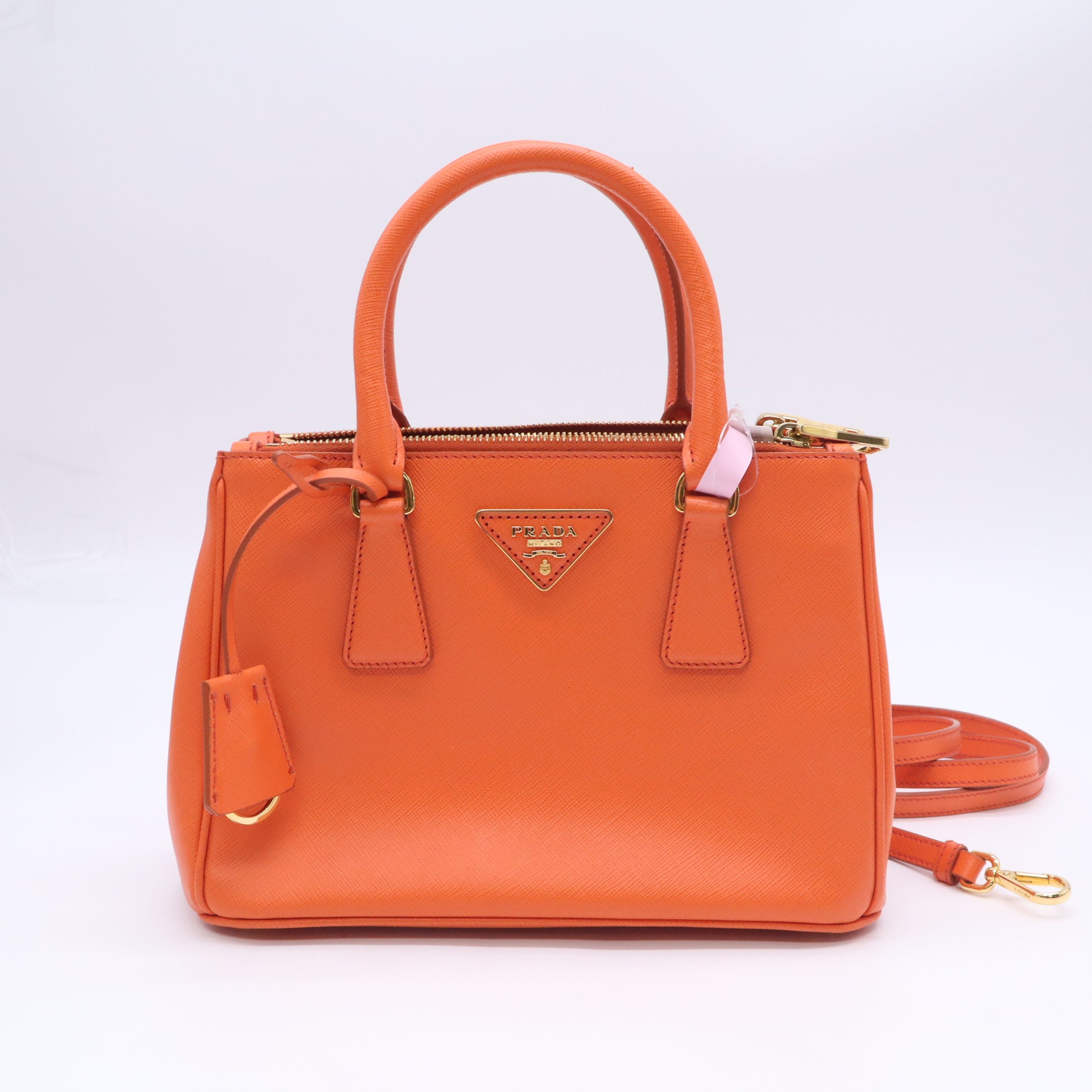 Prada Saffiano Leather Galleria Double Zip Mini Bag Twins LDJ5753
