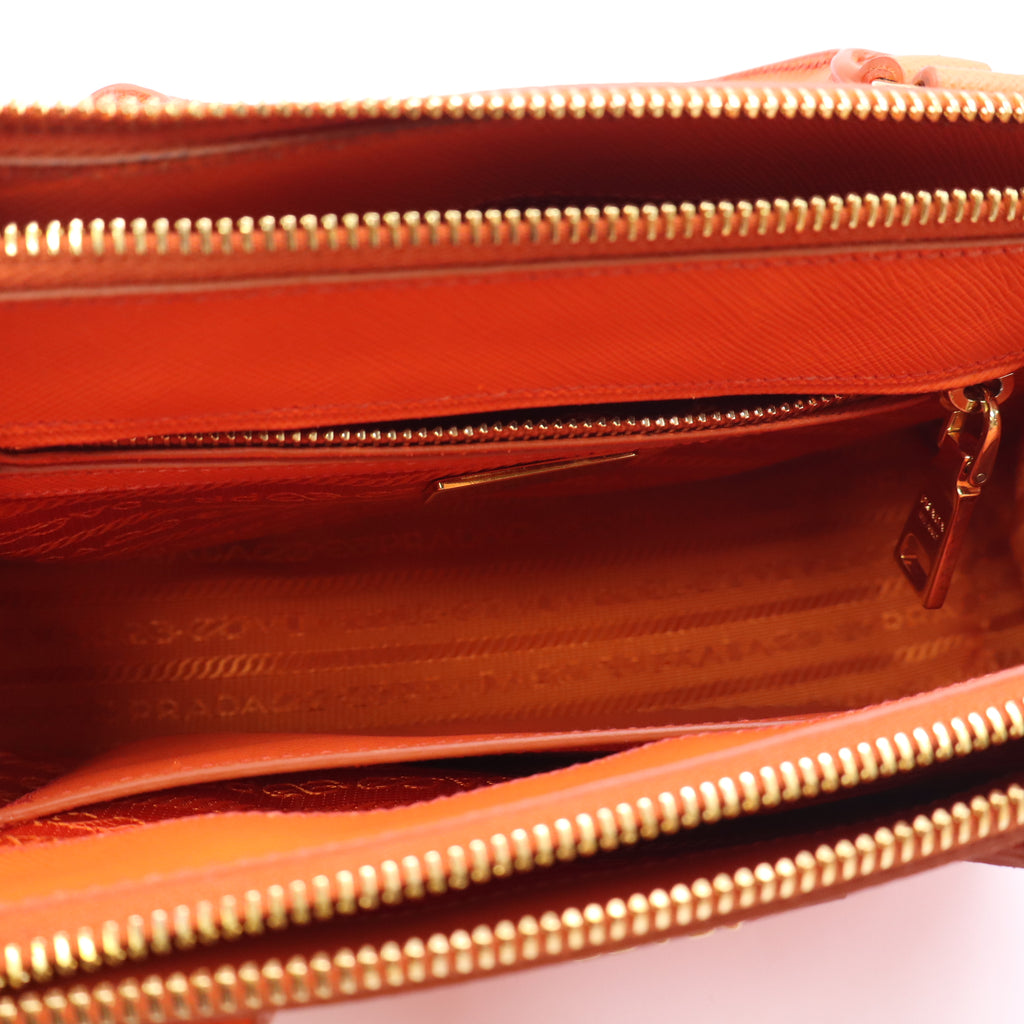 Prada Saffiano Leather Galleria Double Zip Mini Bag Twins LDJ5753