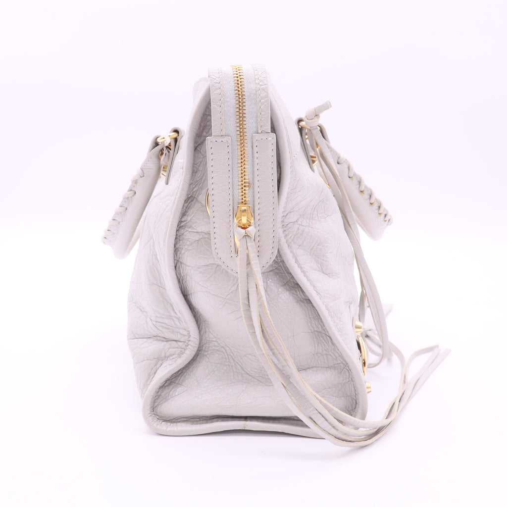 City Classic Metallic Edge Bag Leather Medium twins