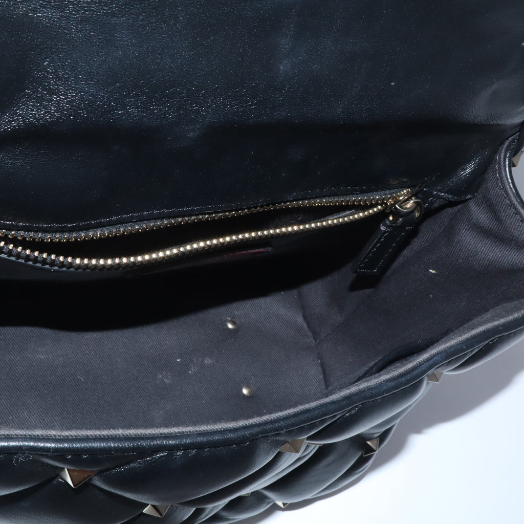 Valentino Garavani Lambskin VLTN Print Candystud Top Handle Bag Black Twins LDZ1073