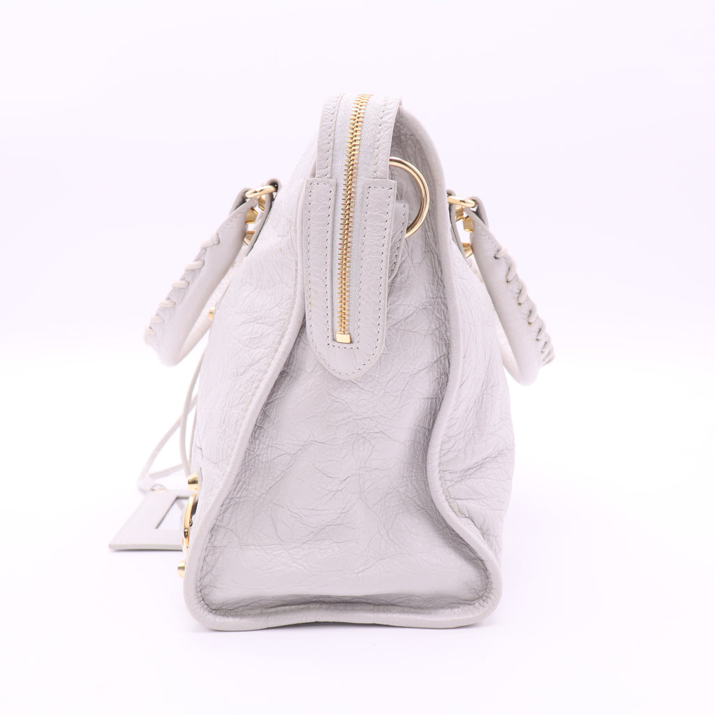 City Classic Metallic Edge Bag Leather Medium twins