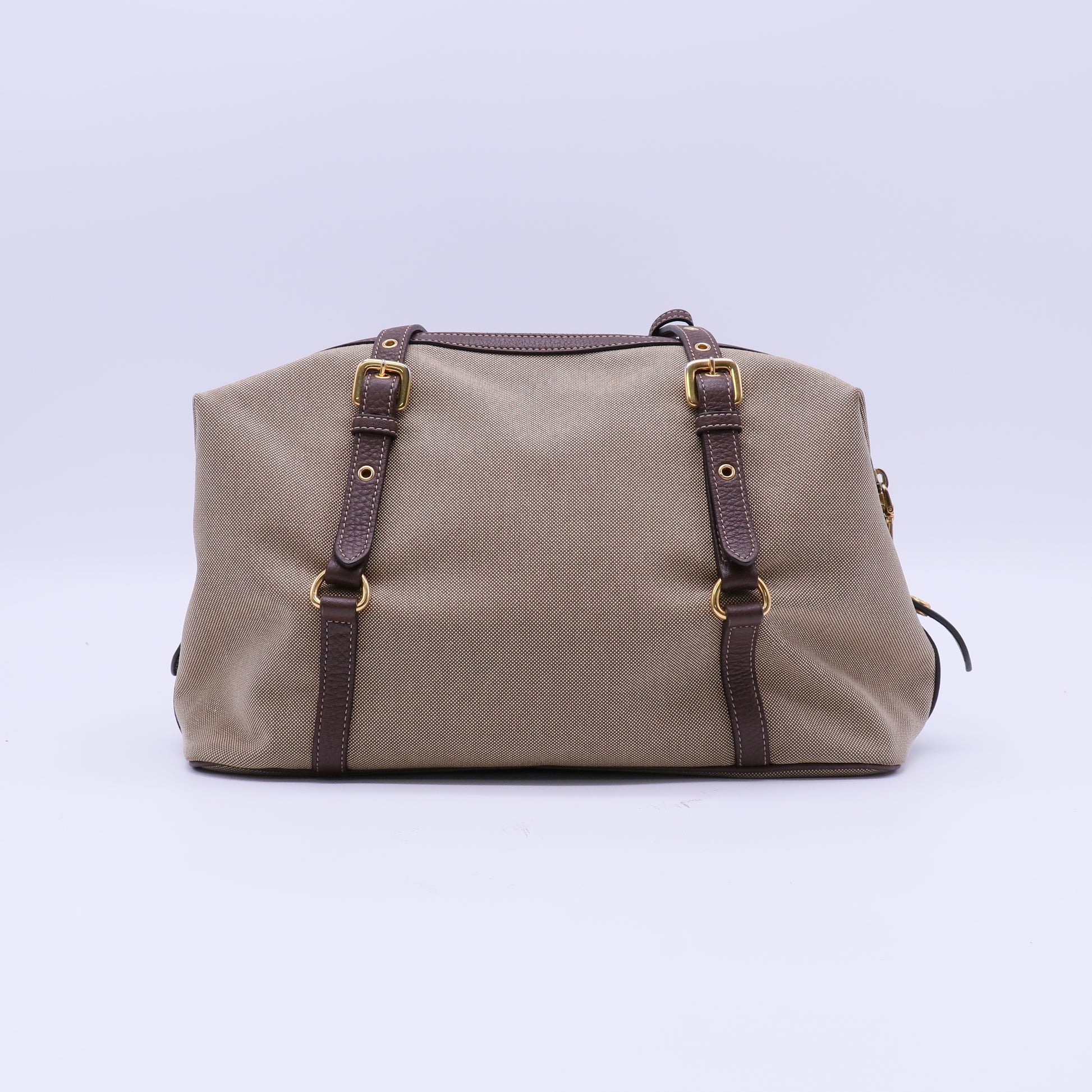 Prada Logo Jacquard Bauletto Bag Twins B22236