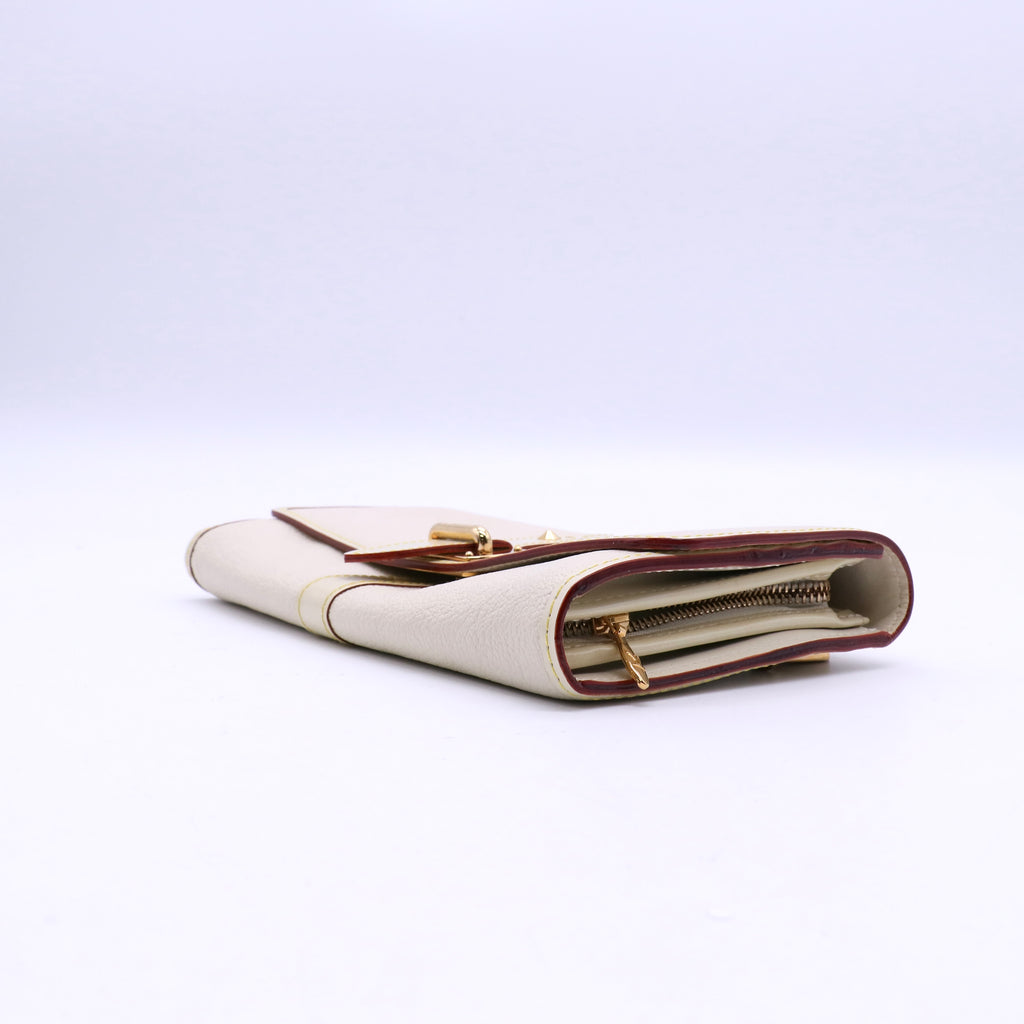 White Suhali Leather Le Favori Wallet twins W20892