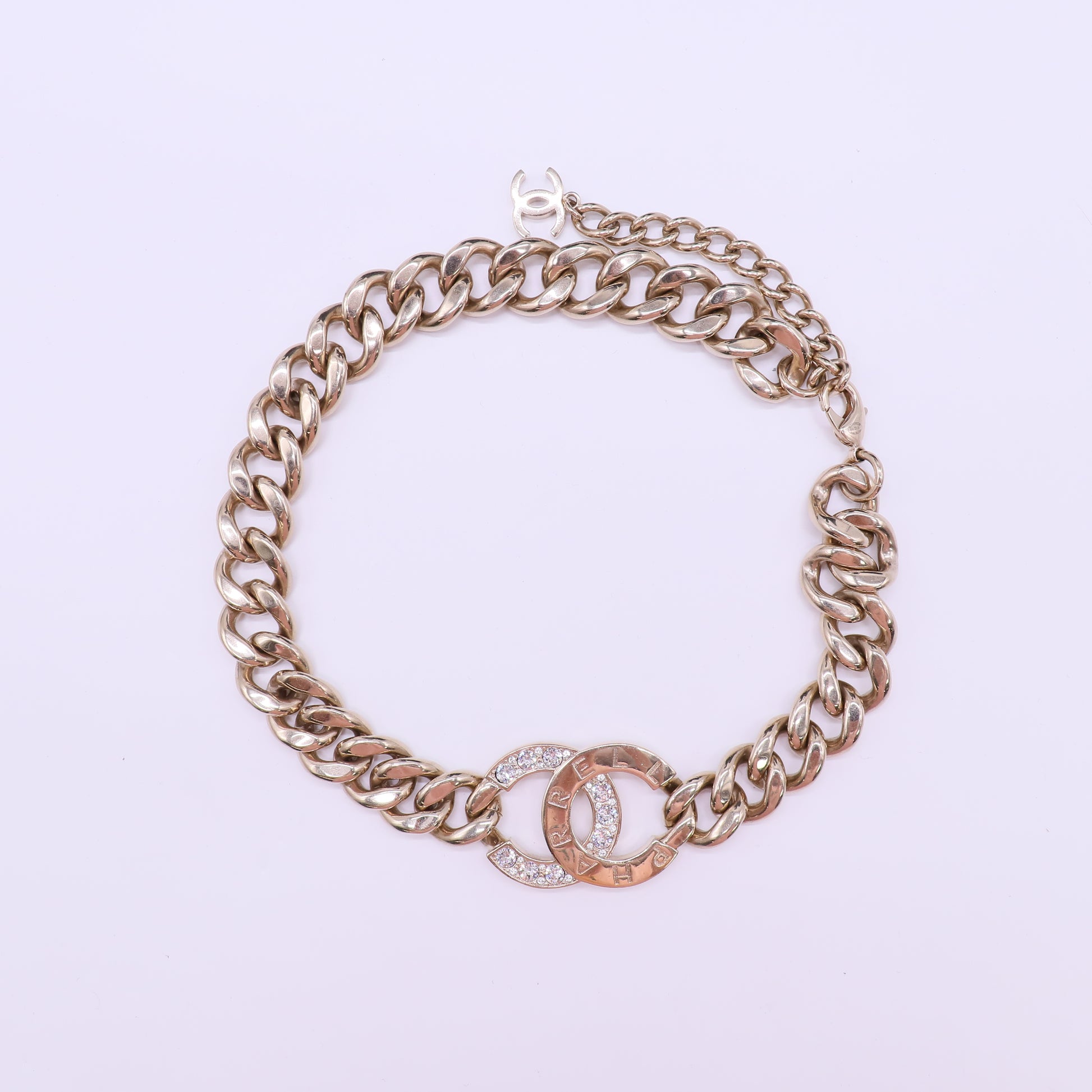 Chanel Paris Interlocking CC Curb Chain Bracelet W21896