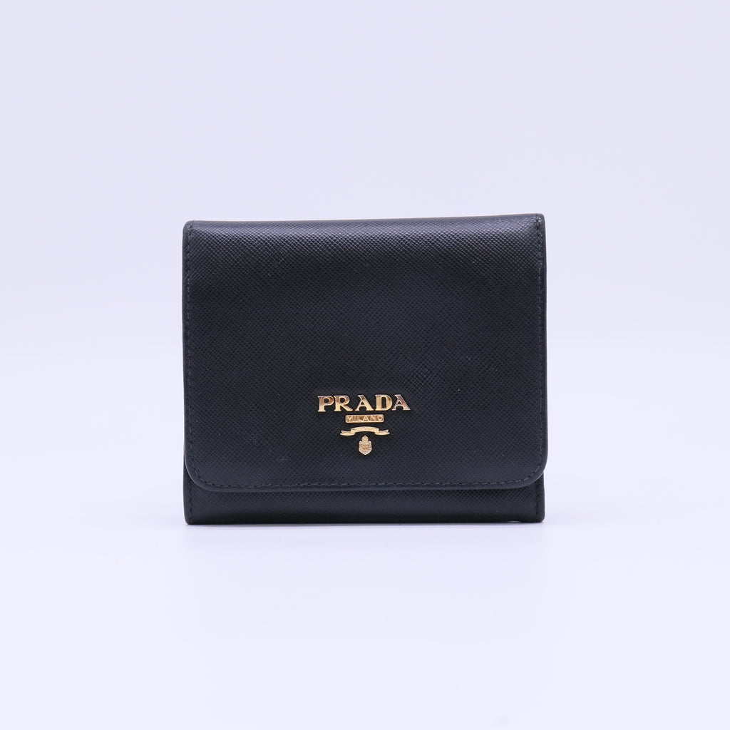 Prada Saffiano Leather Compact Wallet W21892