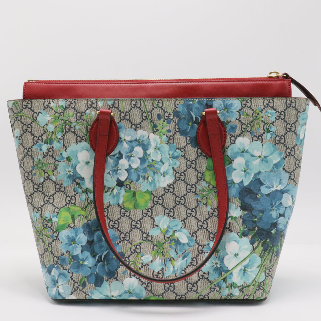 Linea A Zip Tote Blooms Print GG Coated Canvas Medium
