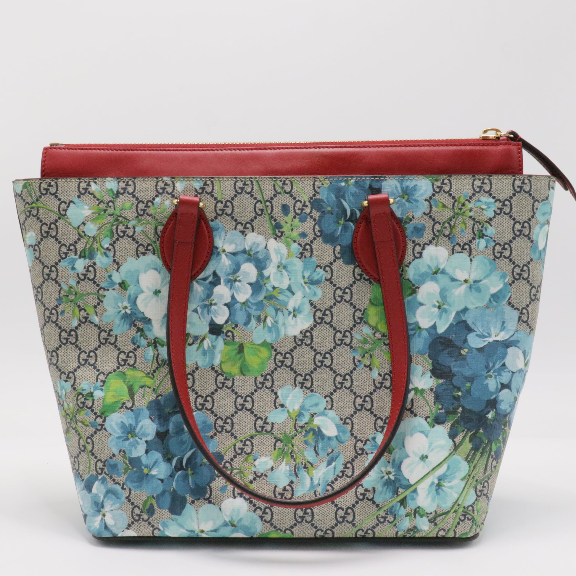 Linea A Zip Tote Blooms Print GG Coated Canvas Medium