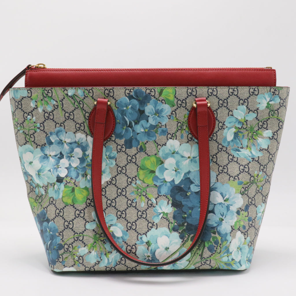 Linea A Zip Tote Blooms Print GG Coated Canvas Medium