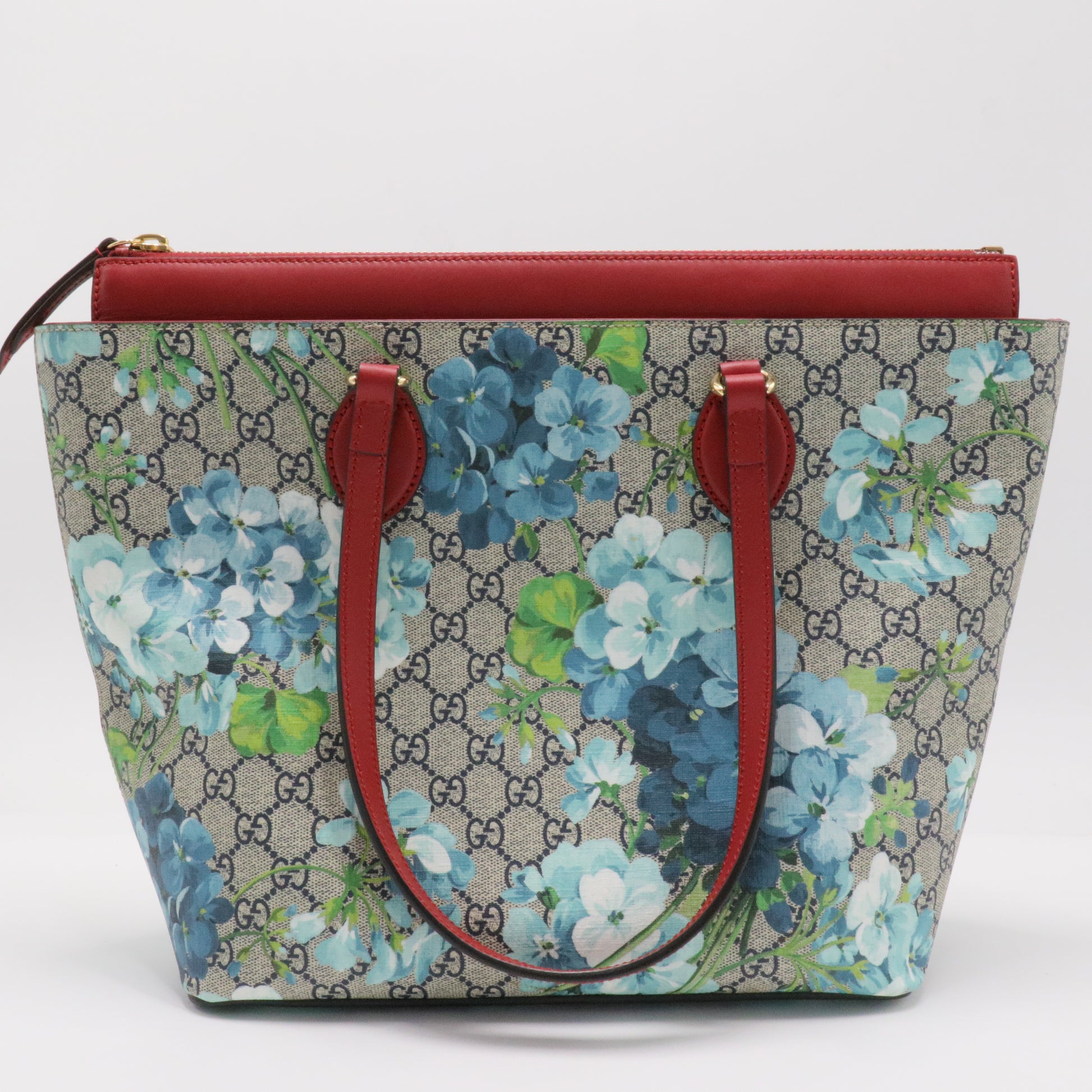 Linea A Zip Tote Blooms Print GG Coated Canvas Medium