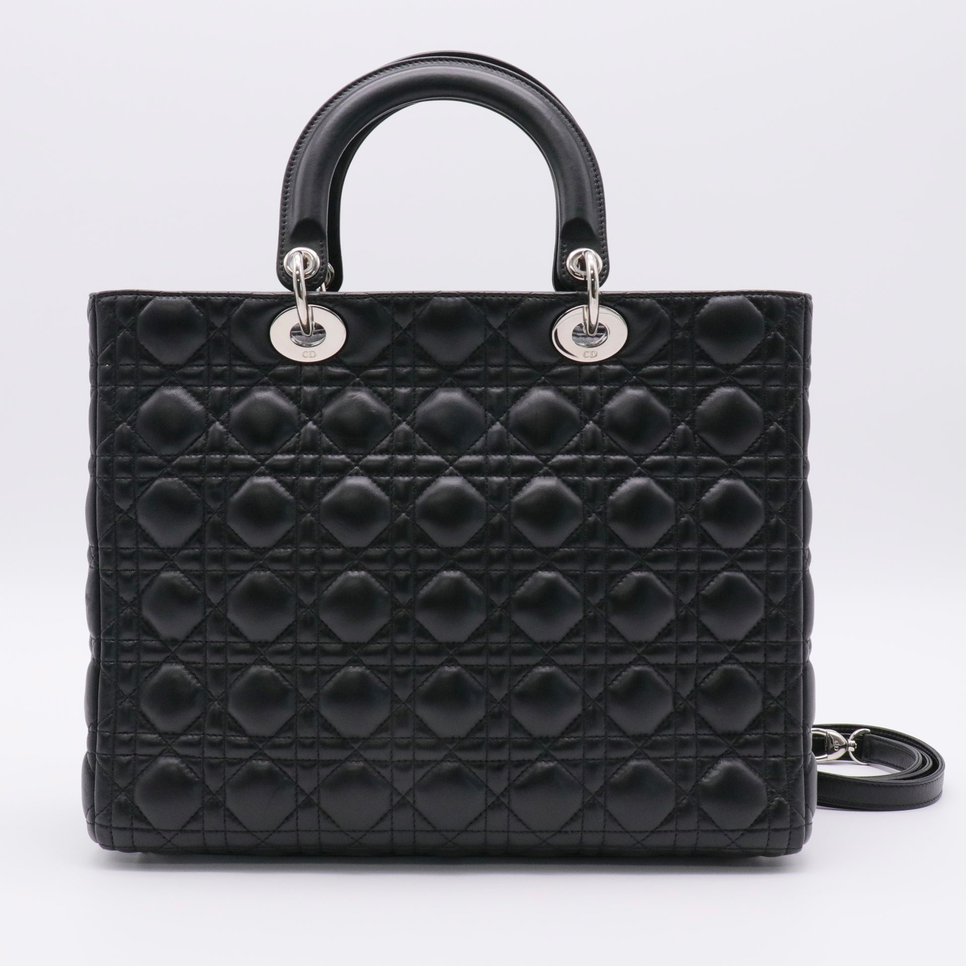 Lambskin Cannage Large Lady Dior Black