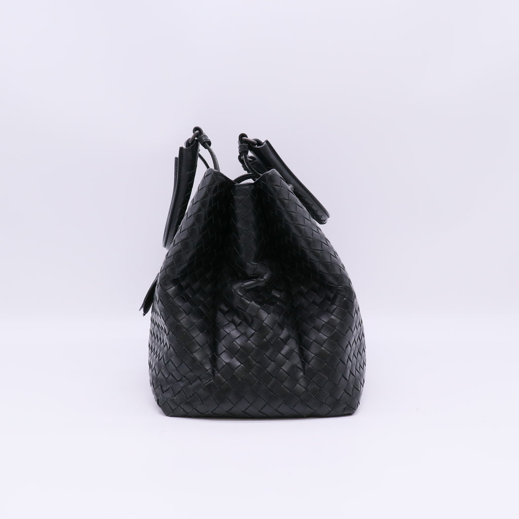 Bottega Veneta Roma Medium Intrecciato Leather Satchel Bag B24023