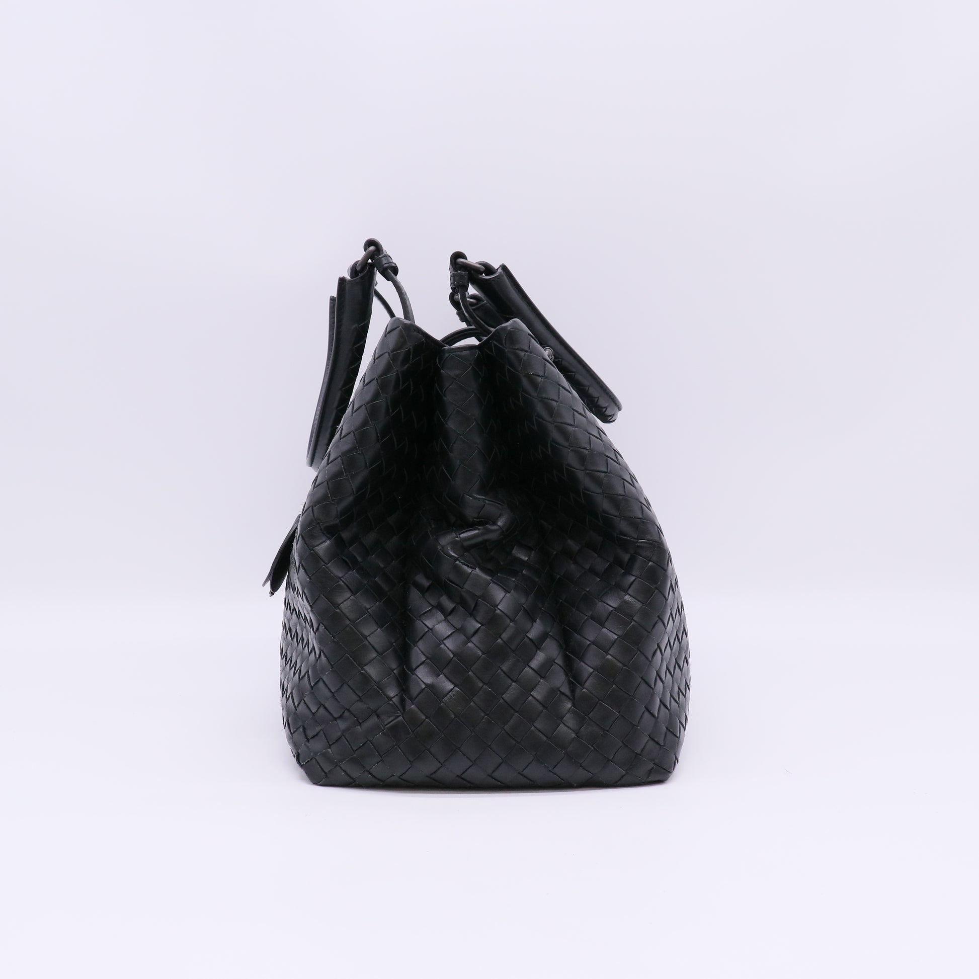 Bottega Veneta Roma Medium Intrecciato Leather Satchel Bag B24023
