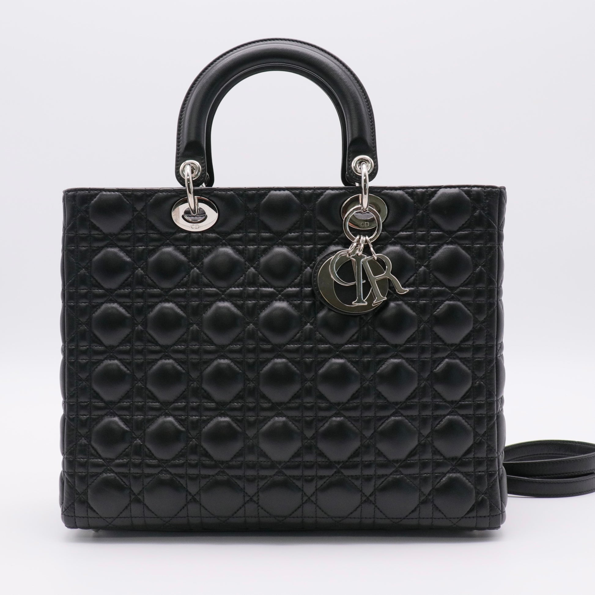 Lambskin Cannage Large Lady Dior Black