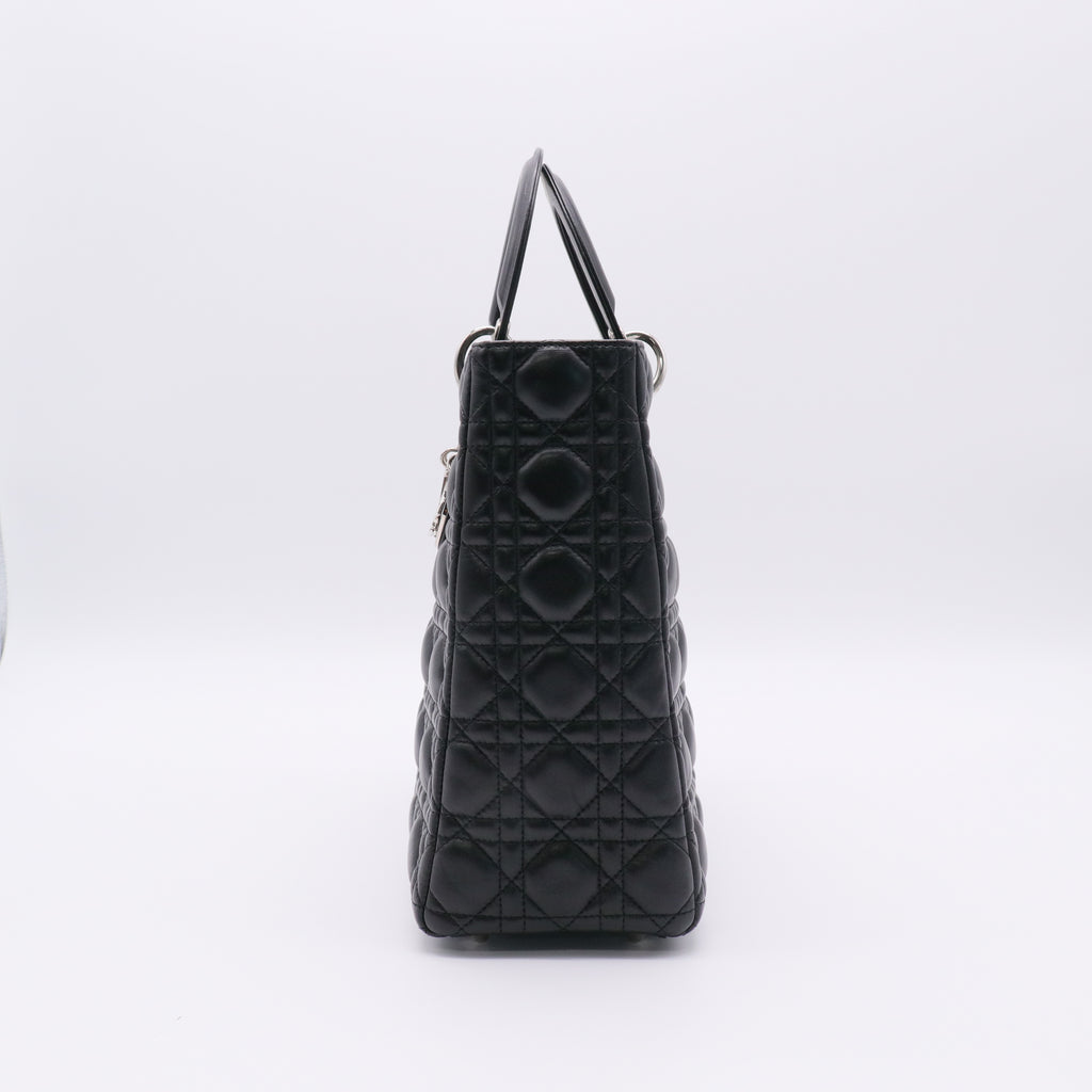 Lambskin Cannage Large Lady Dior Black