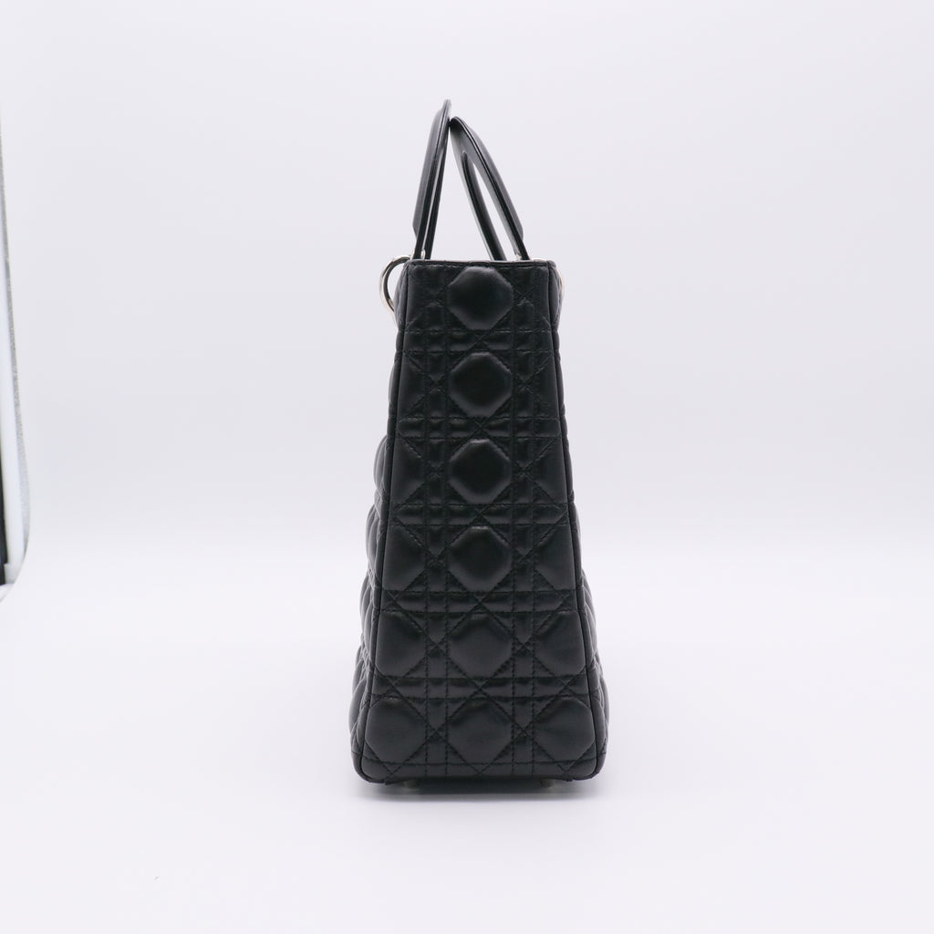 Lambskin Cannage Large Lady Dior Black