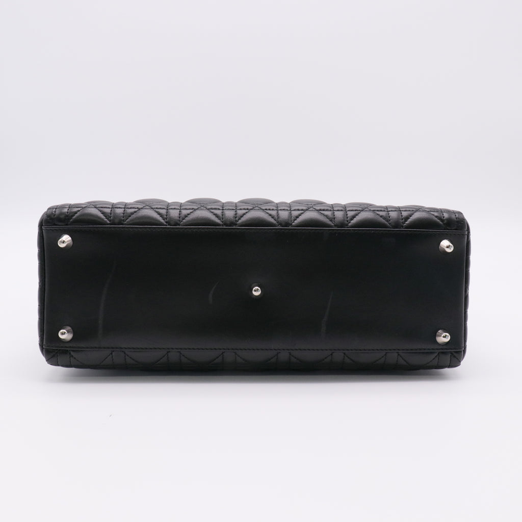 Lambskin Cannage Large Lady Dior Black