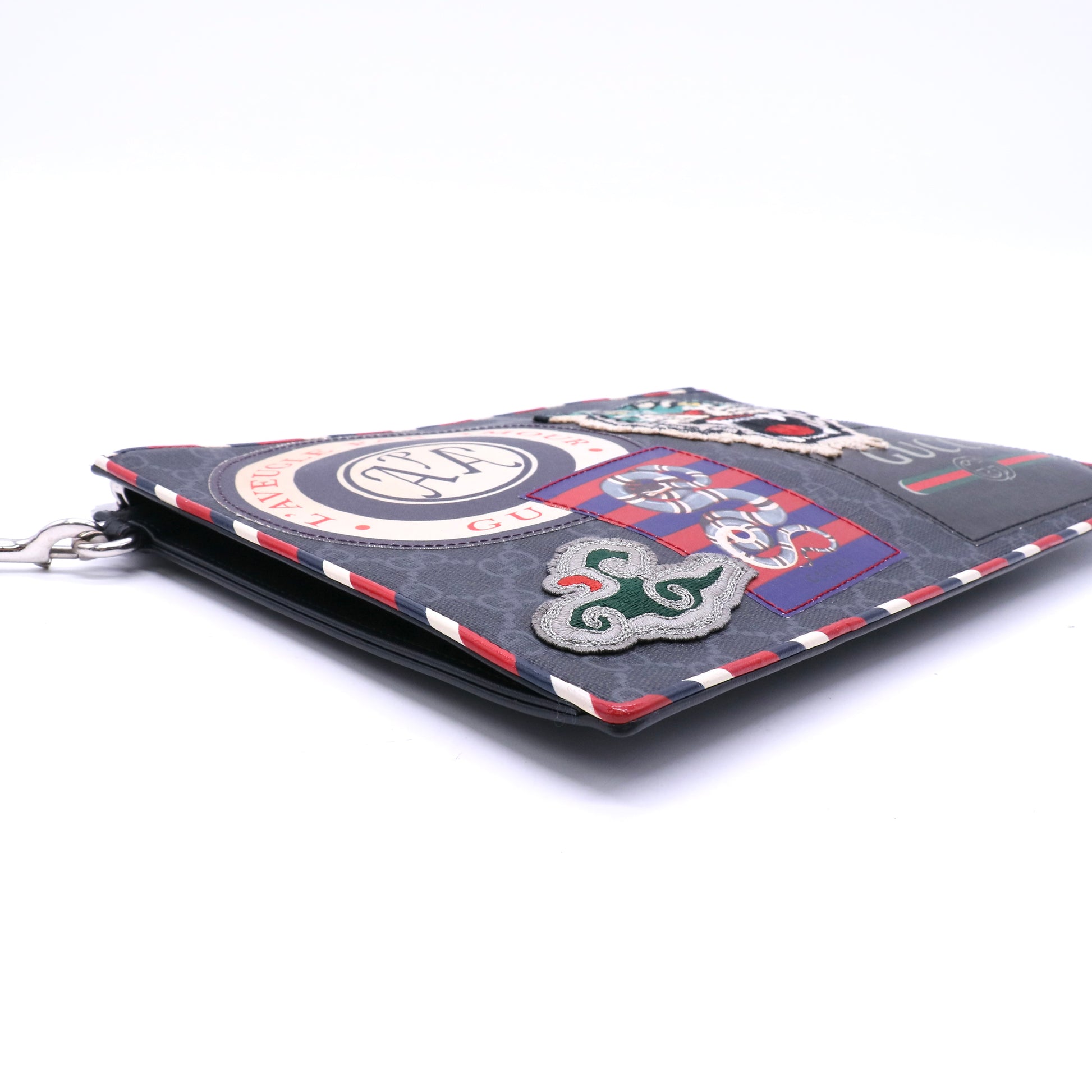 BlackGG Supreme Canvas Night Courrier Zip Wristlet Clutch Bag TWINS W20740