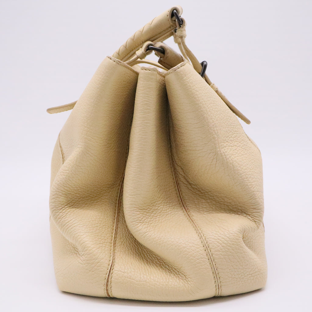 Roma Intrecciato Leather Satchel