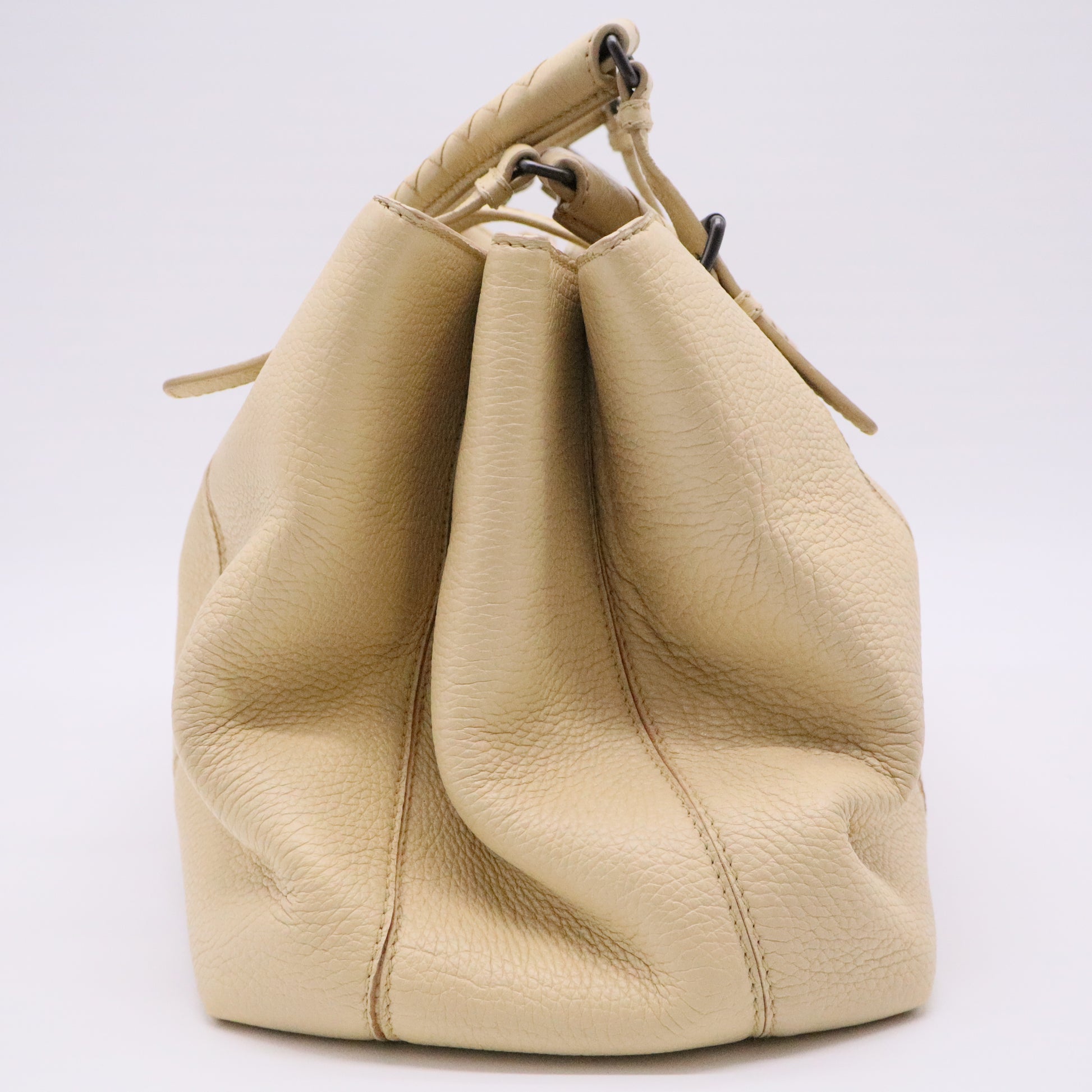 Roma Intrecciato Leather Satchel
