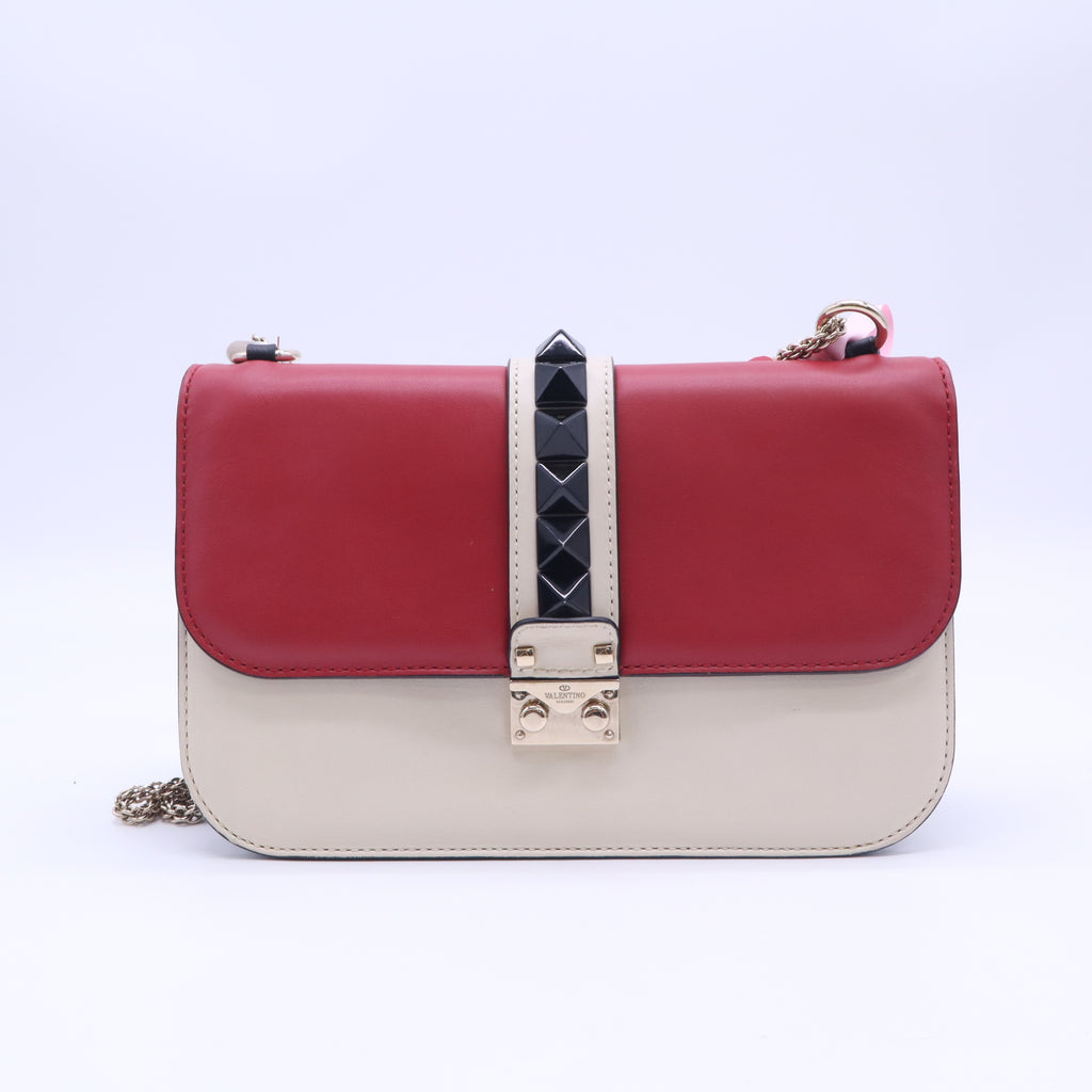 Valentino Garavani Vitello Tricolor Rockstud Glam Lock Flap Bag twins LDJ5823