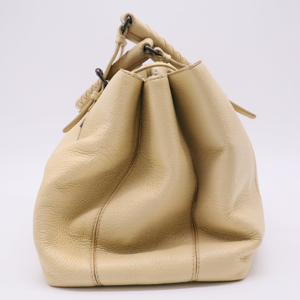 Roma Intrecciato Leather Satchel