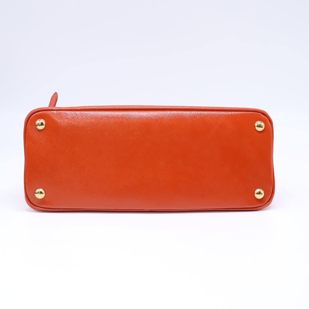 Prada Small Saffiano Vernice Promenade Satchel Twins B22271
