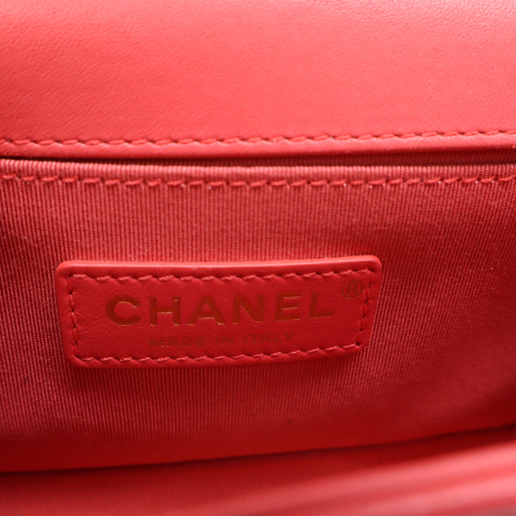 Chanel Pink Quilted Lambskin & Tweed Small Boy Bag B22291