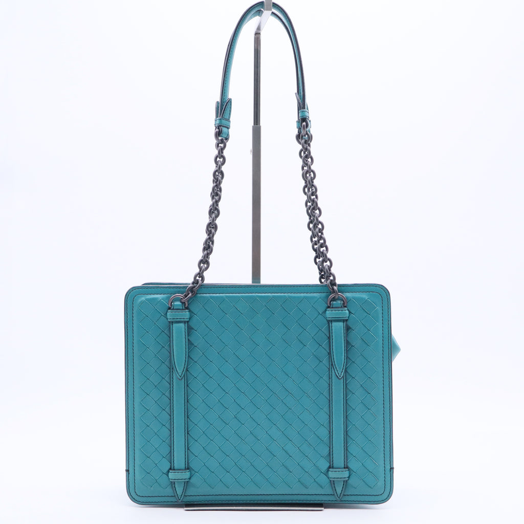 Intrecciato Leather Chain Shoulder Bag B20375