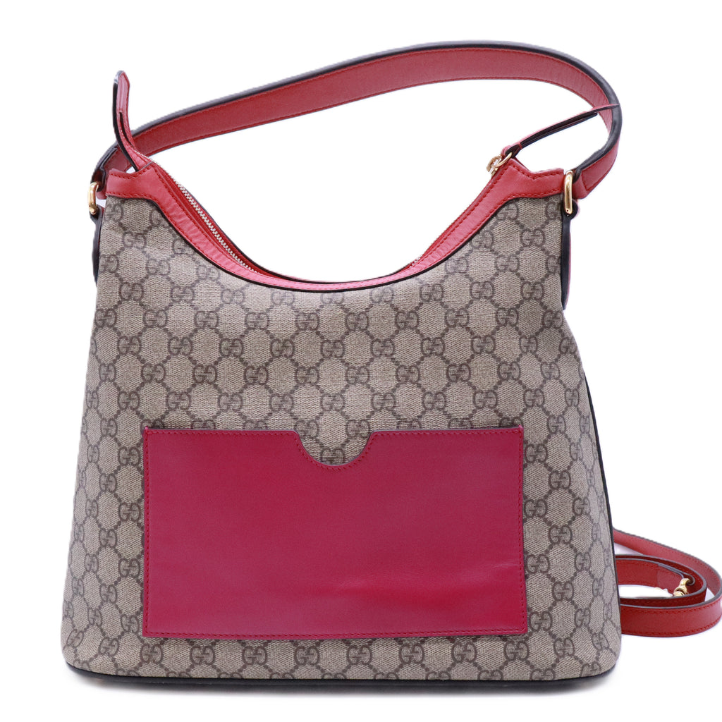 GG Supreme Monogram Linea A Hobo Red