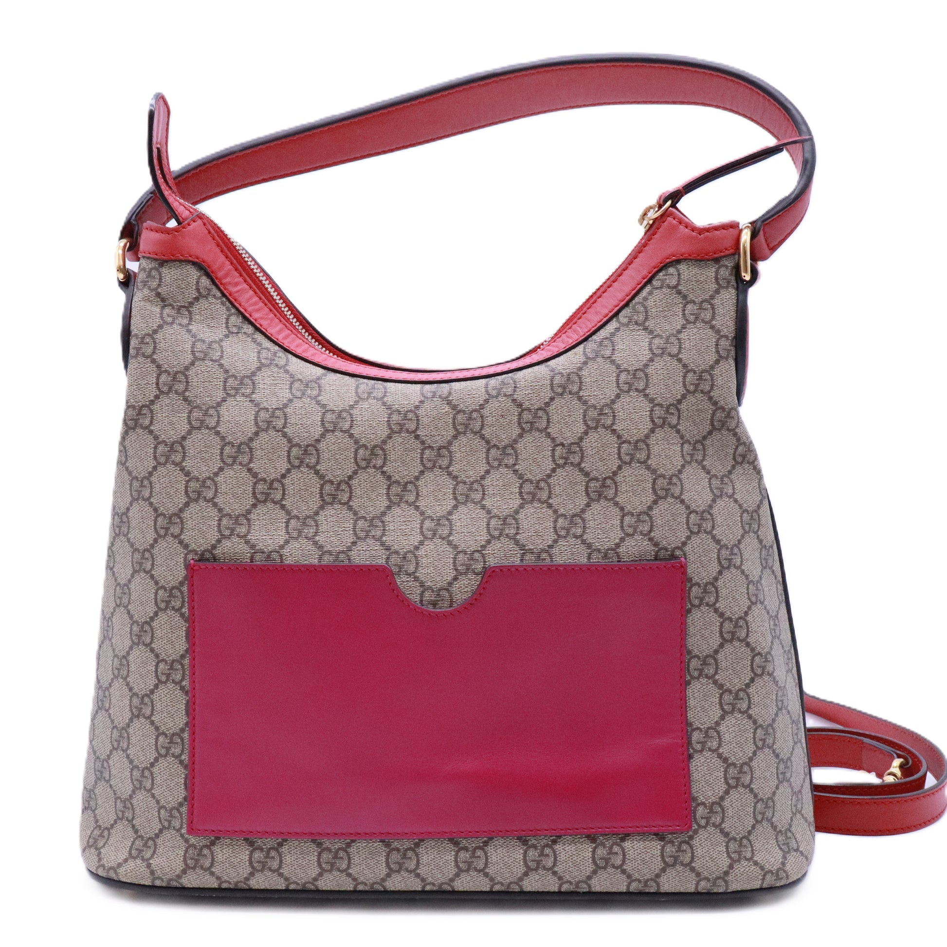 GG Supreme Monogram Linea A Hobo Red