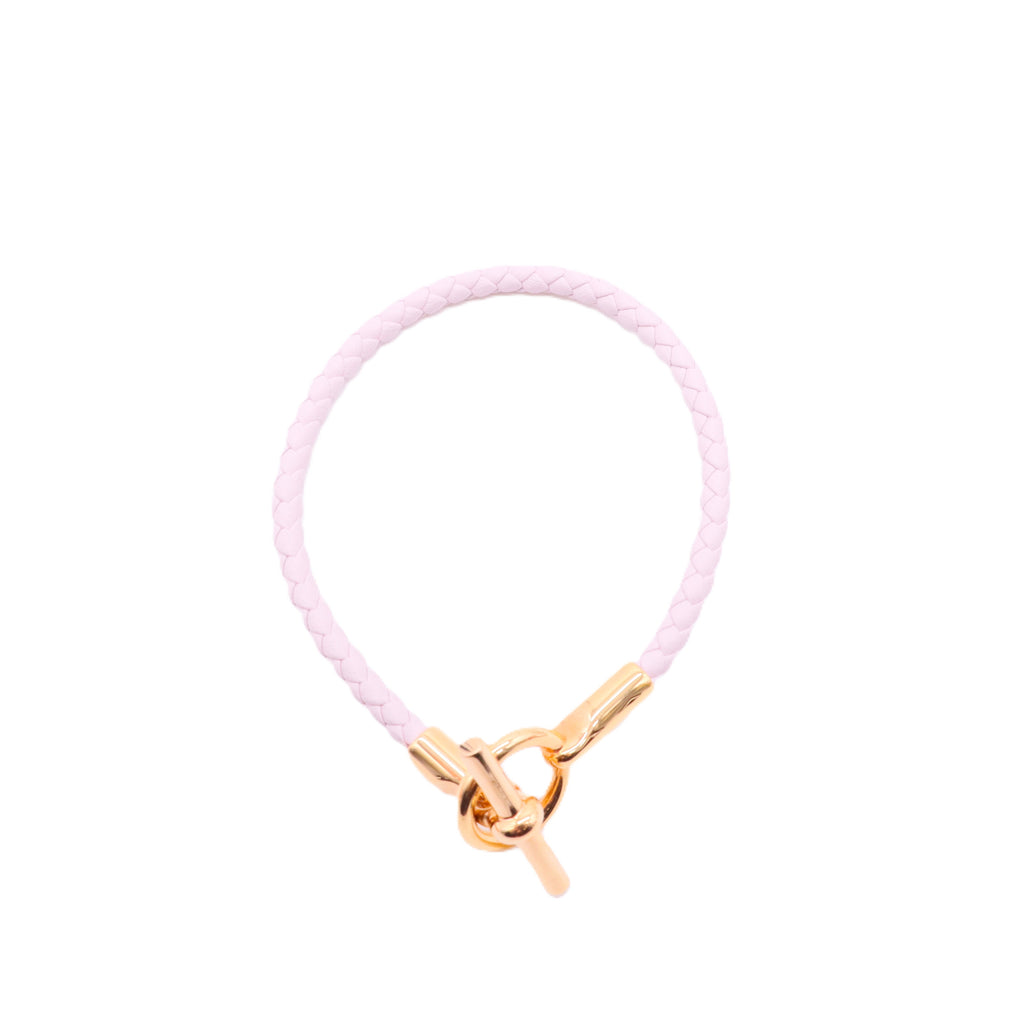 Pink Braided Leather Glenan Bracelet