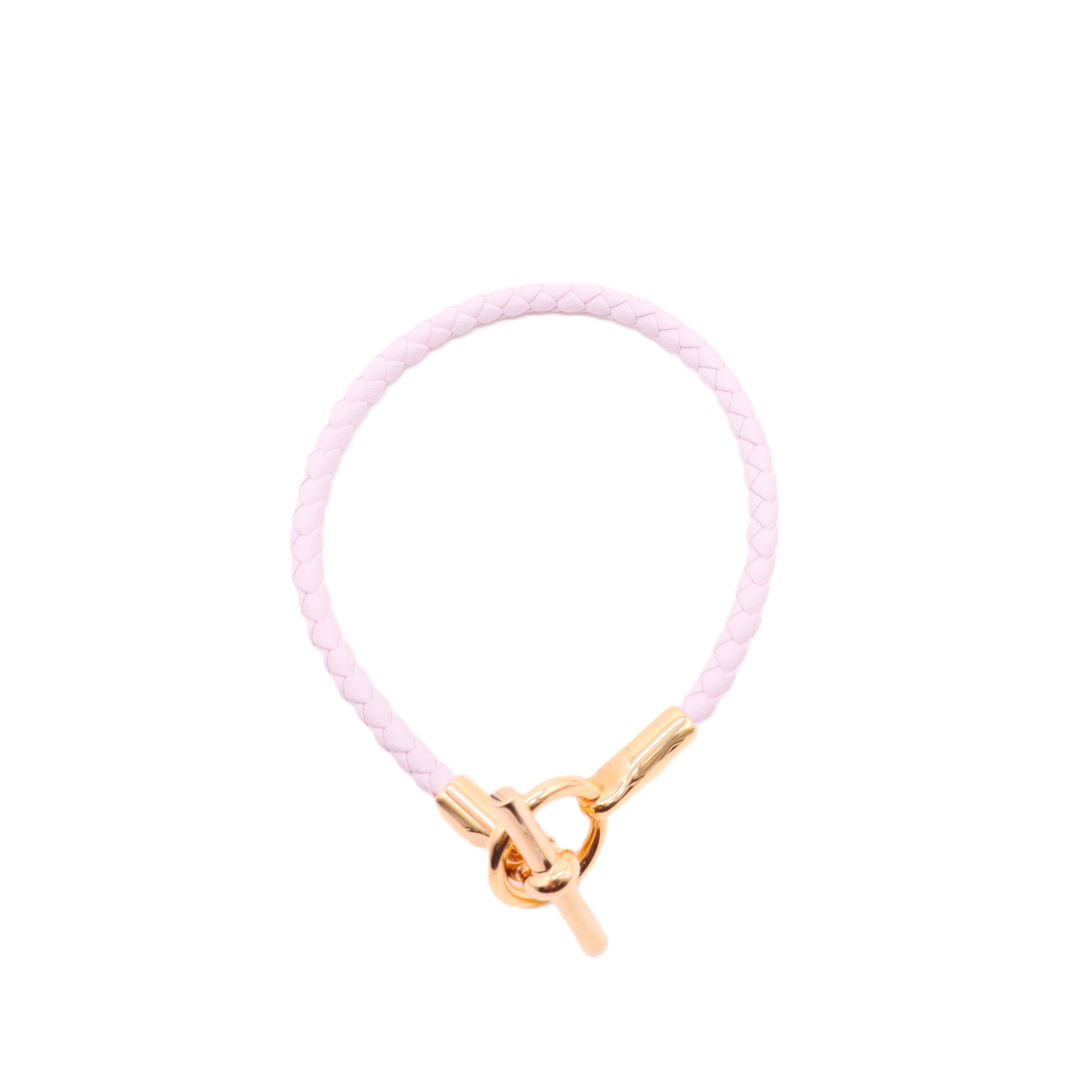 Pink Braided Leather Glenan Bracelet