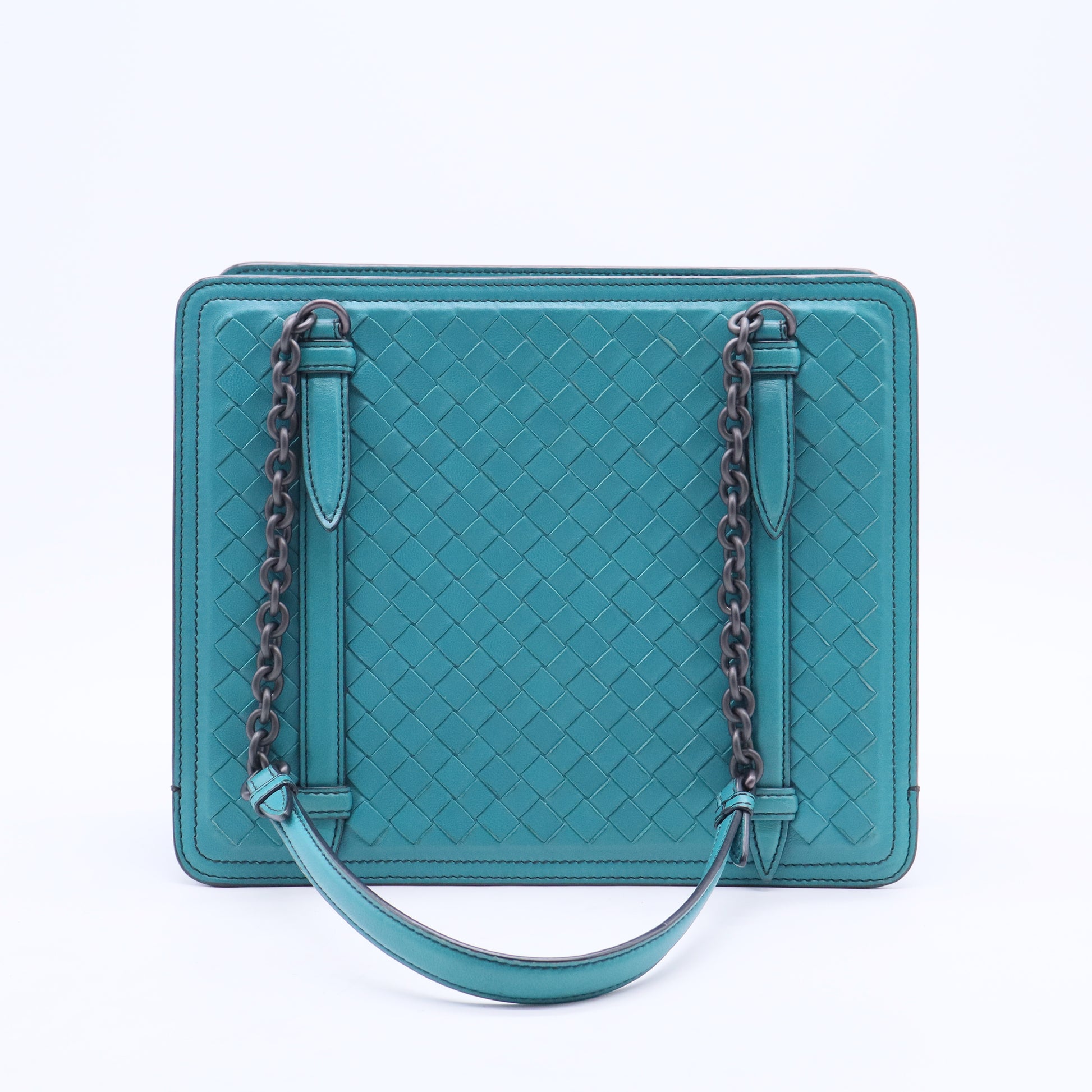 Intrecciato Leather Chain Shoulder Bag B20375