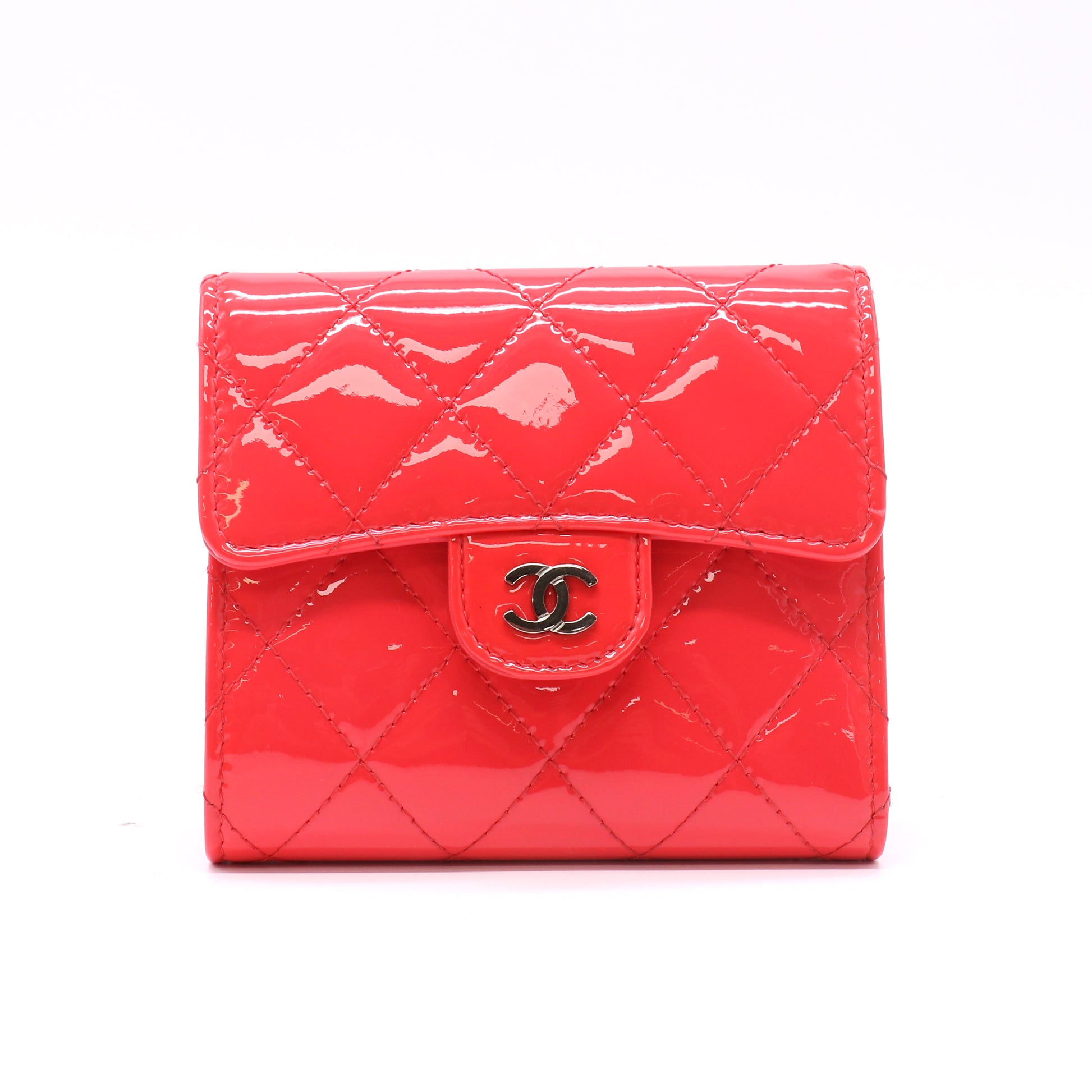 Chanel Patent Quilted Card Holder Pink twins LDZ464