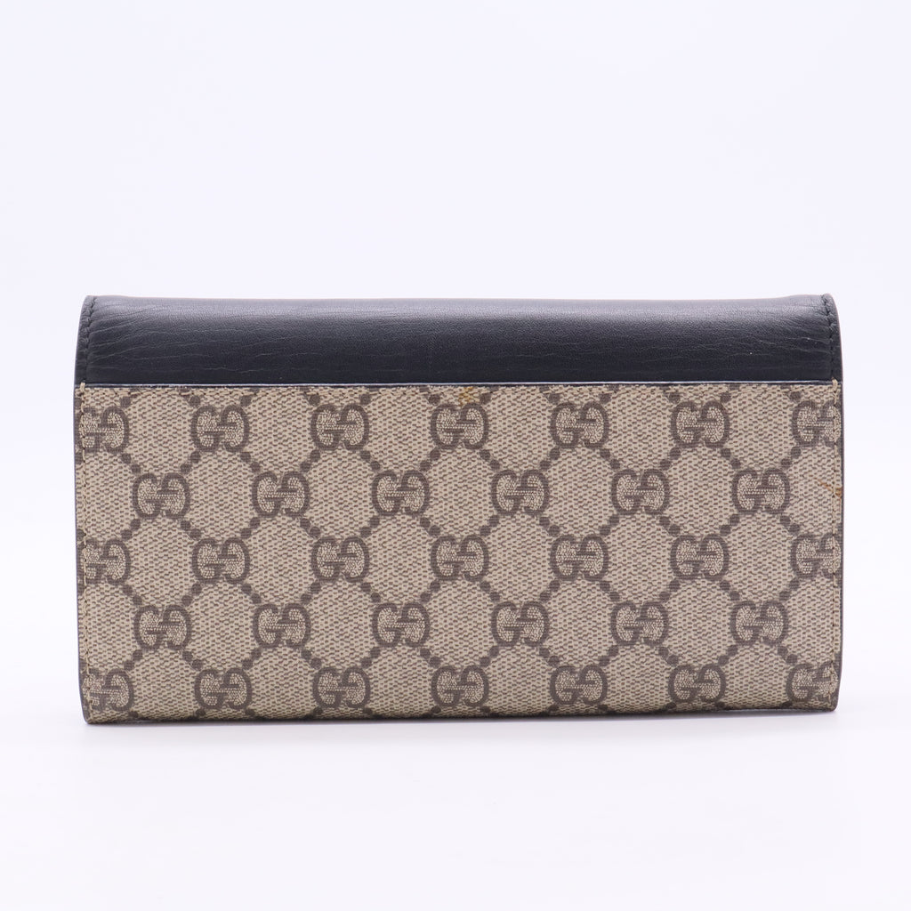 GG Supreme Monogram Mini Peony Pearly Black