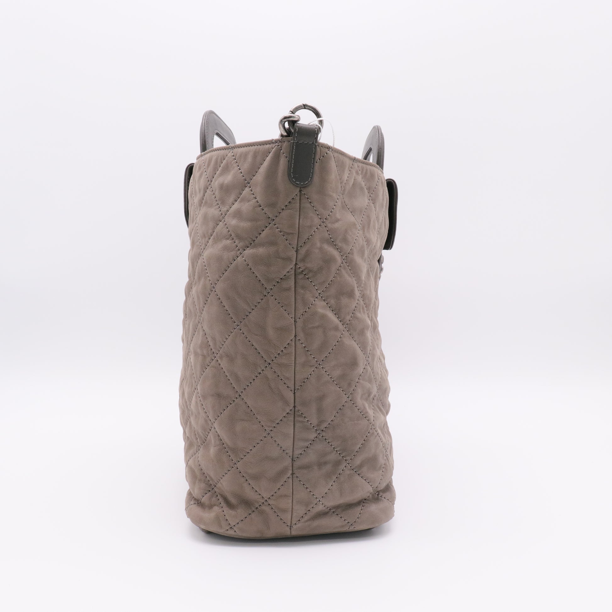 Iridescent Calfskin Quilted In The Mix Shopping Tote twins