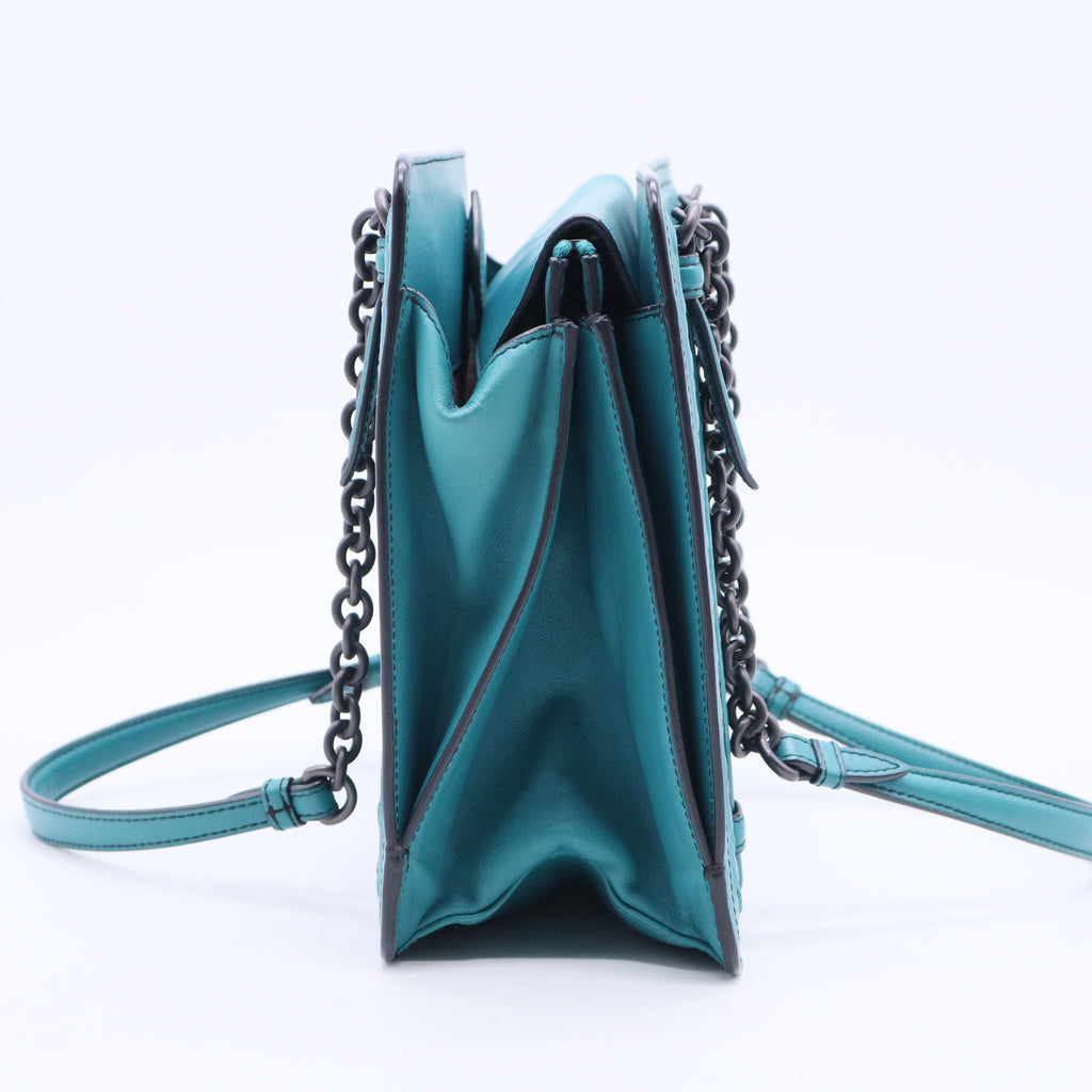 Intrecciato Leather Chain Shoulder Bag B20375