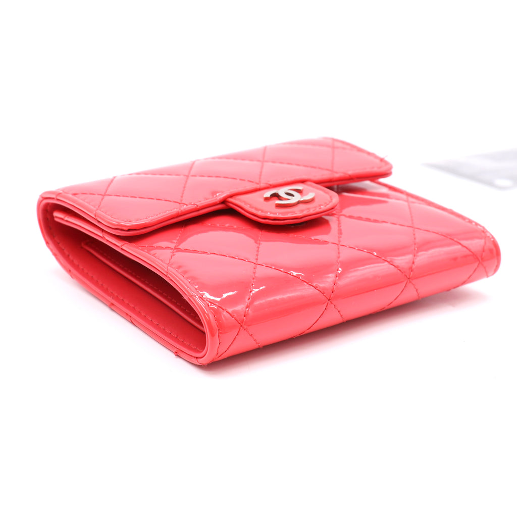 Chanel Patent Quilted Card Holder Pink twins LDZ464