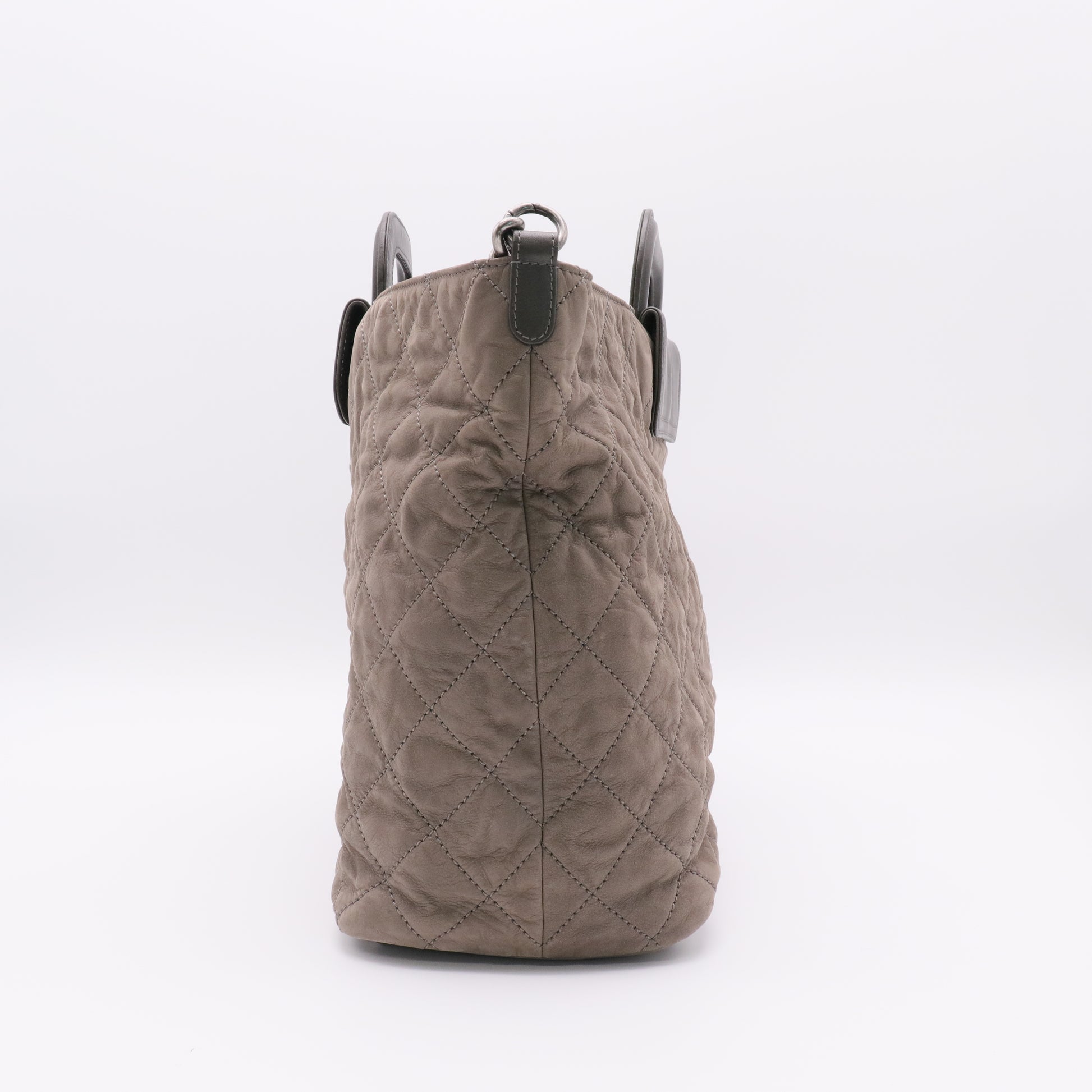 Iridescent Calfskin Quilted In The Mix Shopping Tote twins