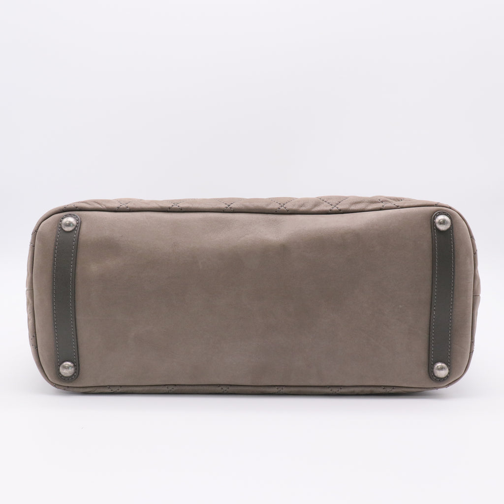 Iridescent Calfskin Quilted In The Mix Shopping Tote twins