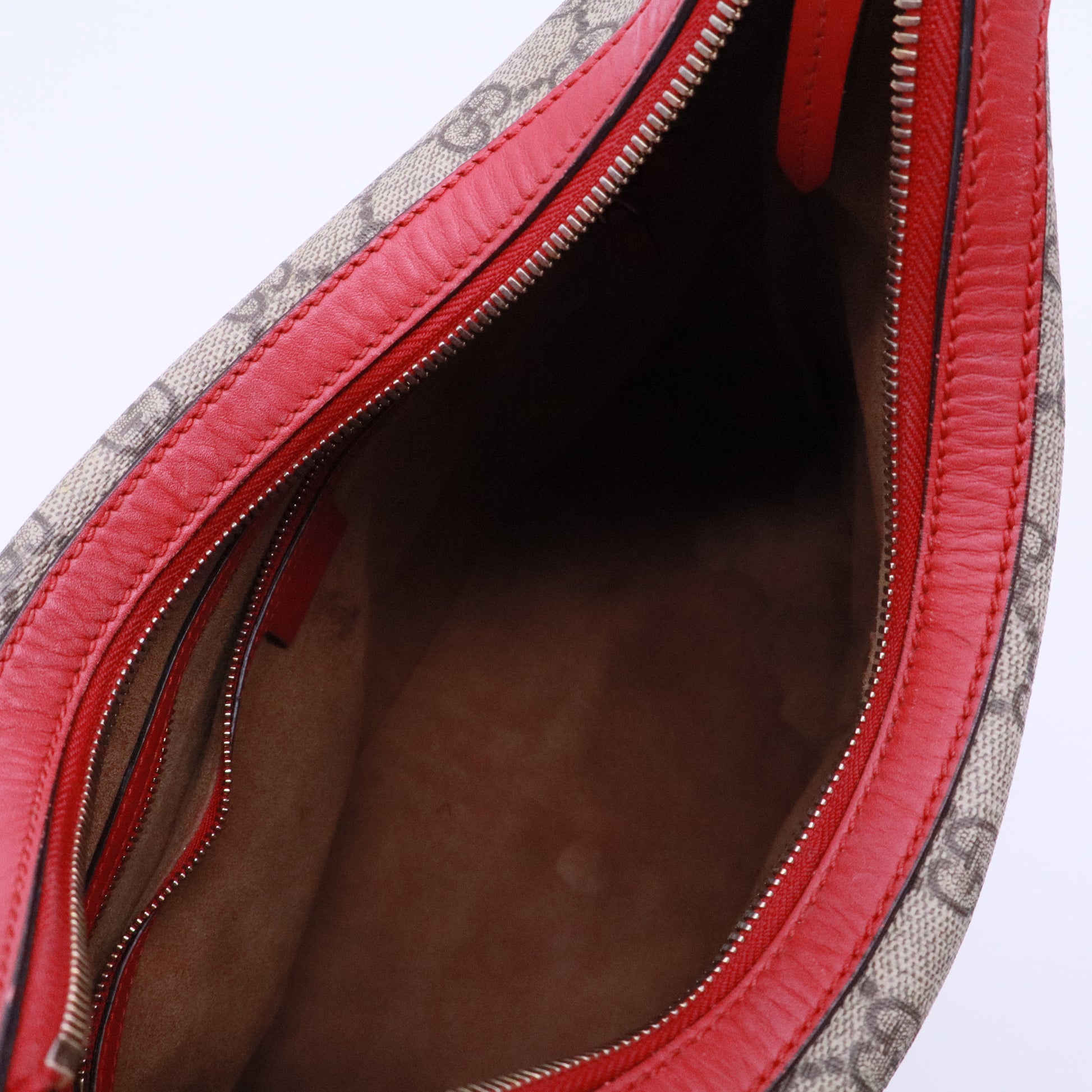 GG Supreme Monogram Linea A Hobo Red