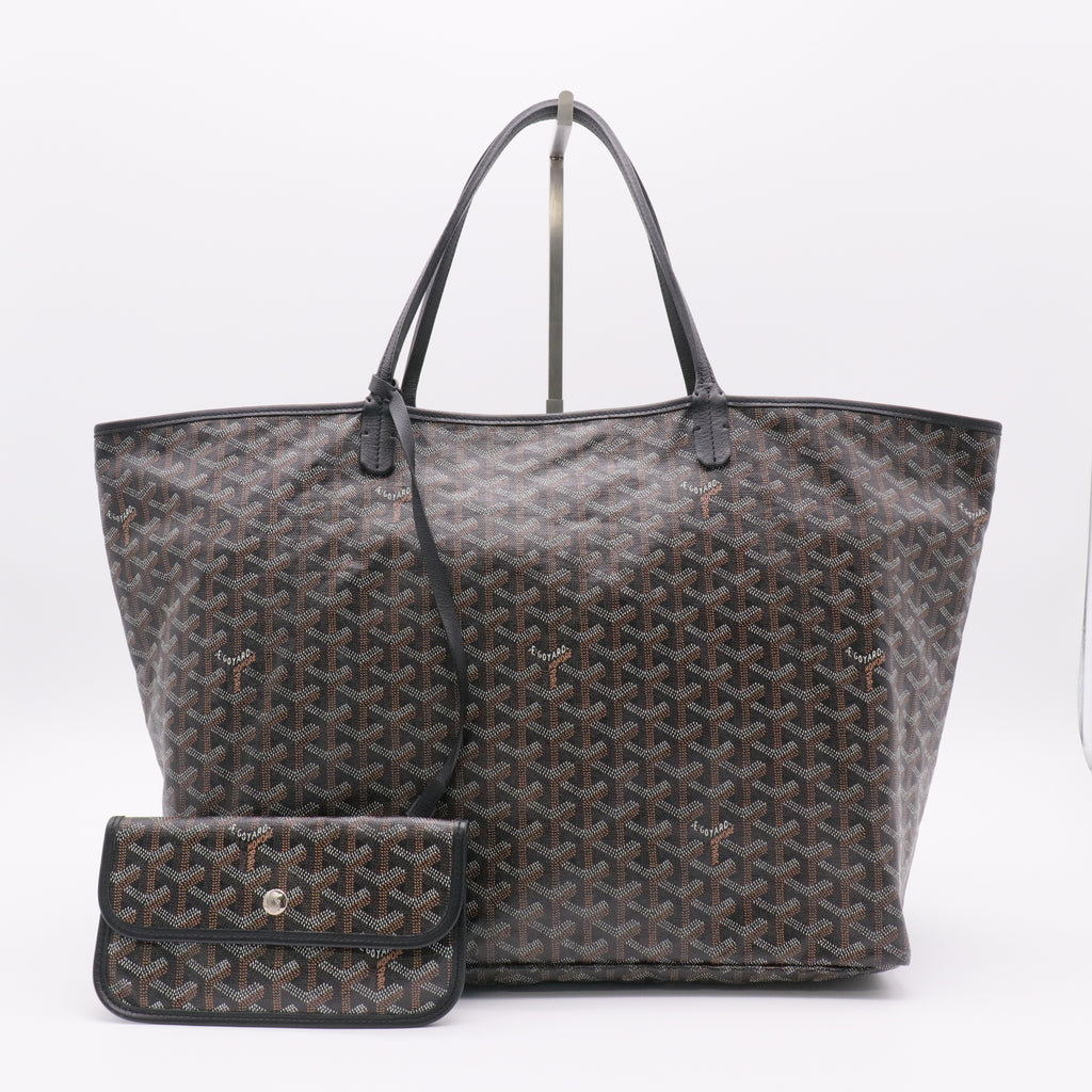 Black Chevron Print Coated Canvas St. Louis GM Bag Twins