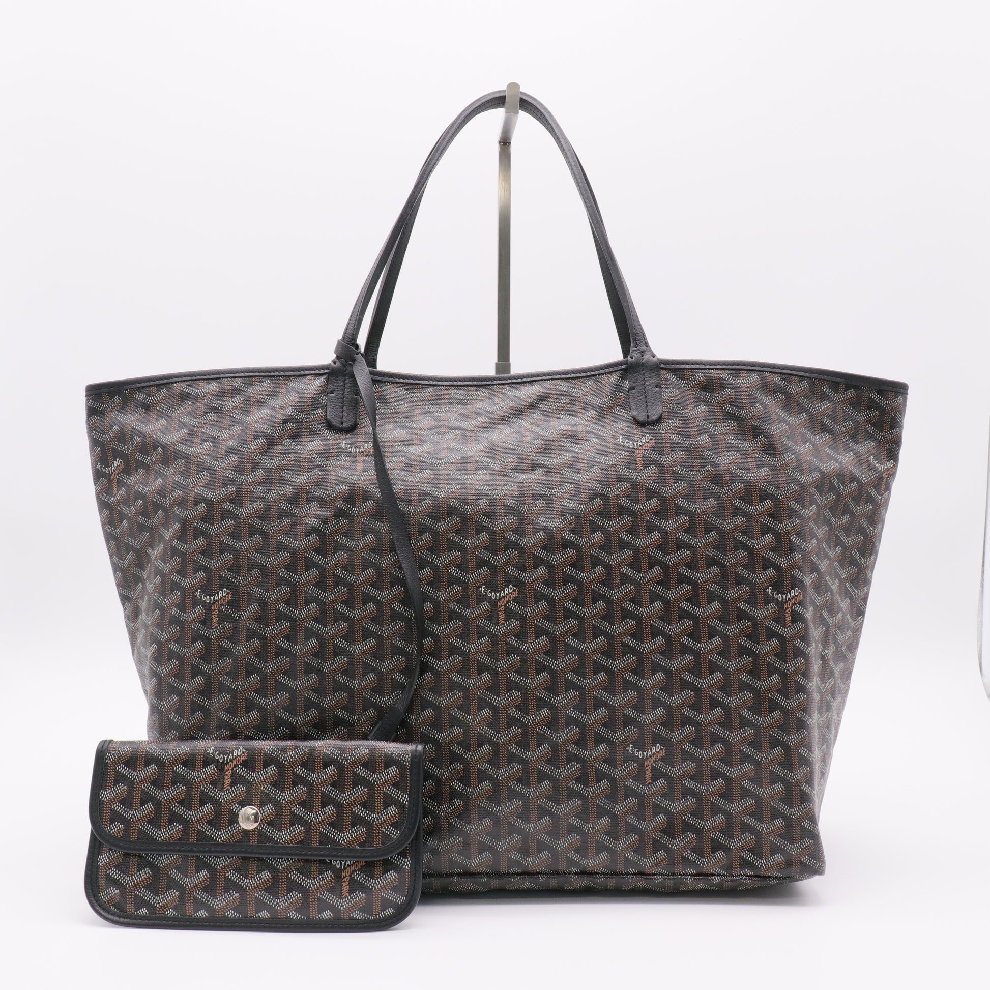 Black Chevron Print Coated Canvas St. Louis GM Bag Twins