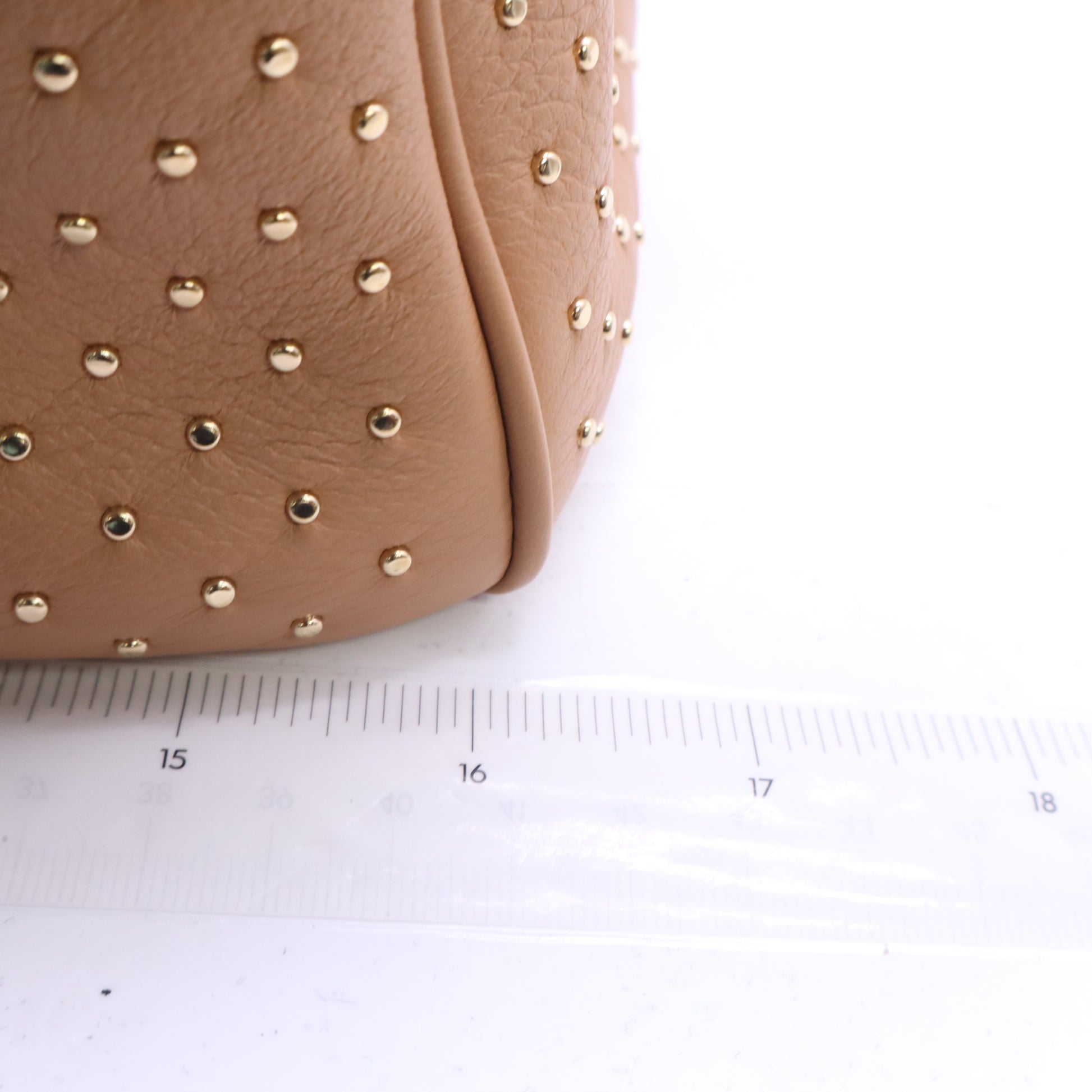 Prada New Edition Calfskin Studded Extra Large Galleria Double Zip Tote Natural twins LDJ5824