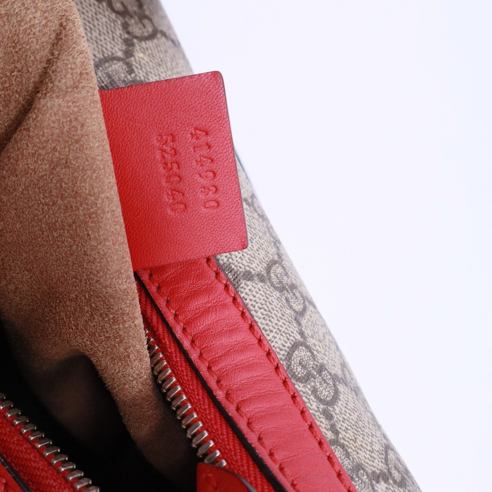 GG Supreme Monogram Linea A Hobo Red