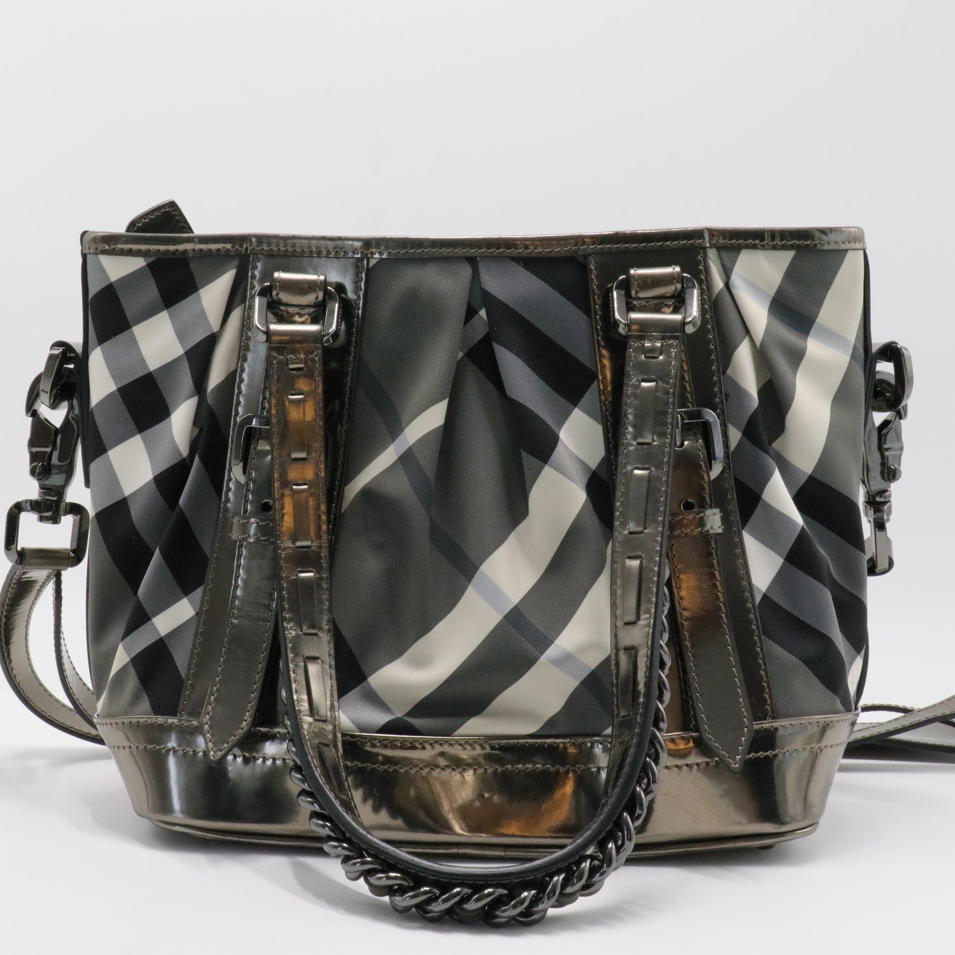 Lowry Convertible Tote Beat Check Nylon Medium - twins