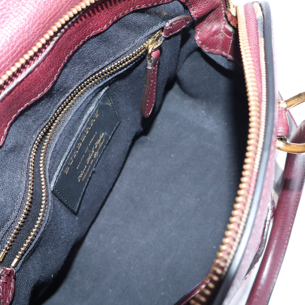 Milverton Dome Bowling Bag House Check Canvas and Leather Small B21016