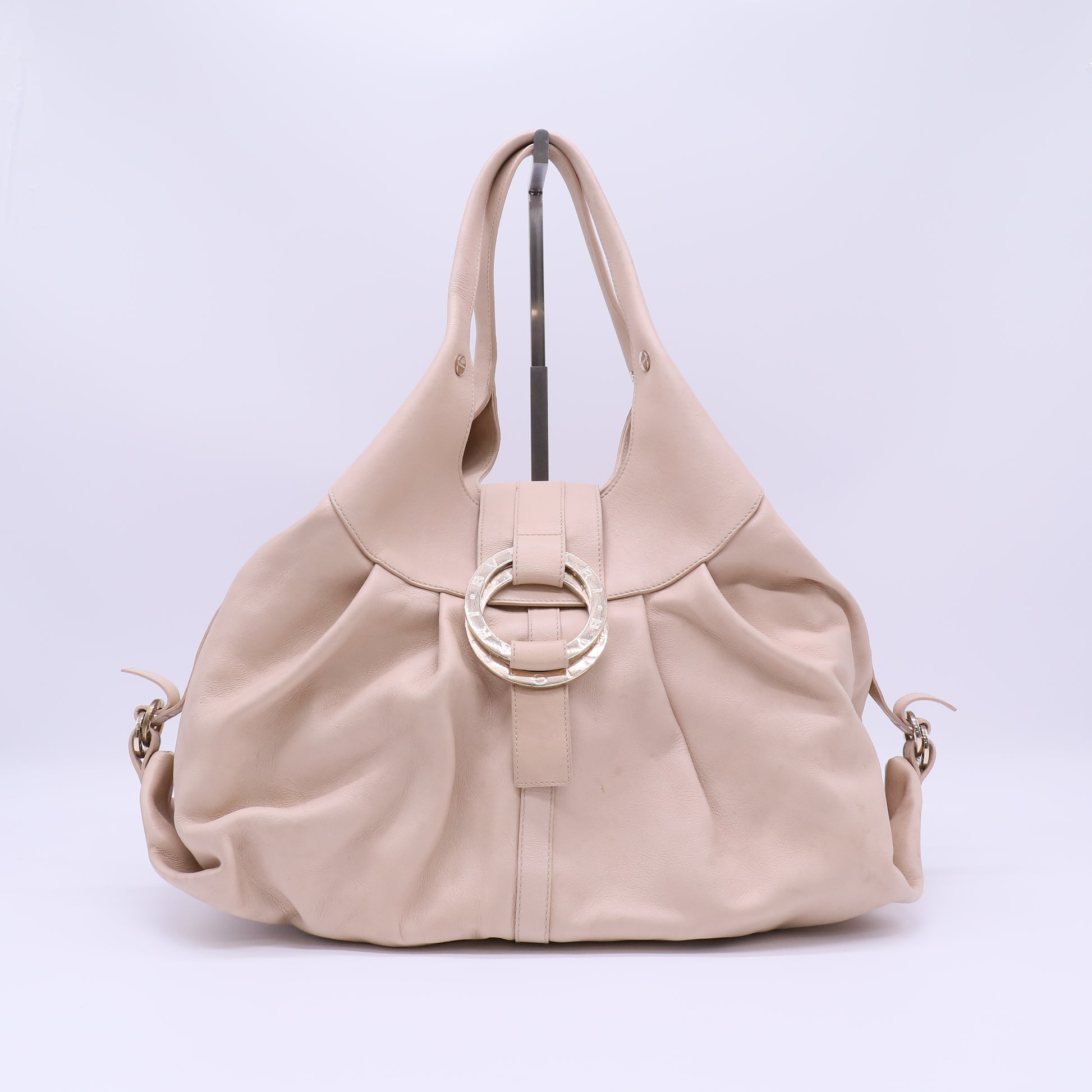 Bvlgari Bvlgari Off-White Leather Chandra Hobo twins B21043