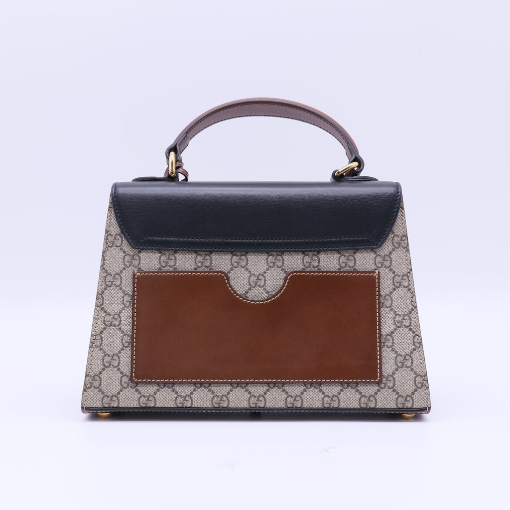 Padlock Top Handle Bag GG Coated Canvas and Leather Twins B22200